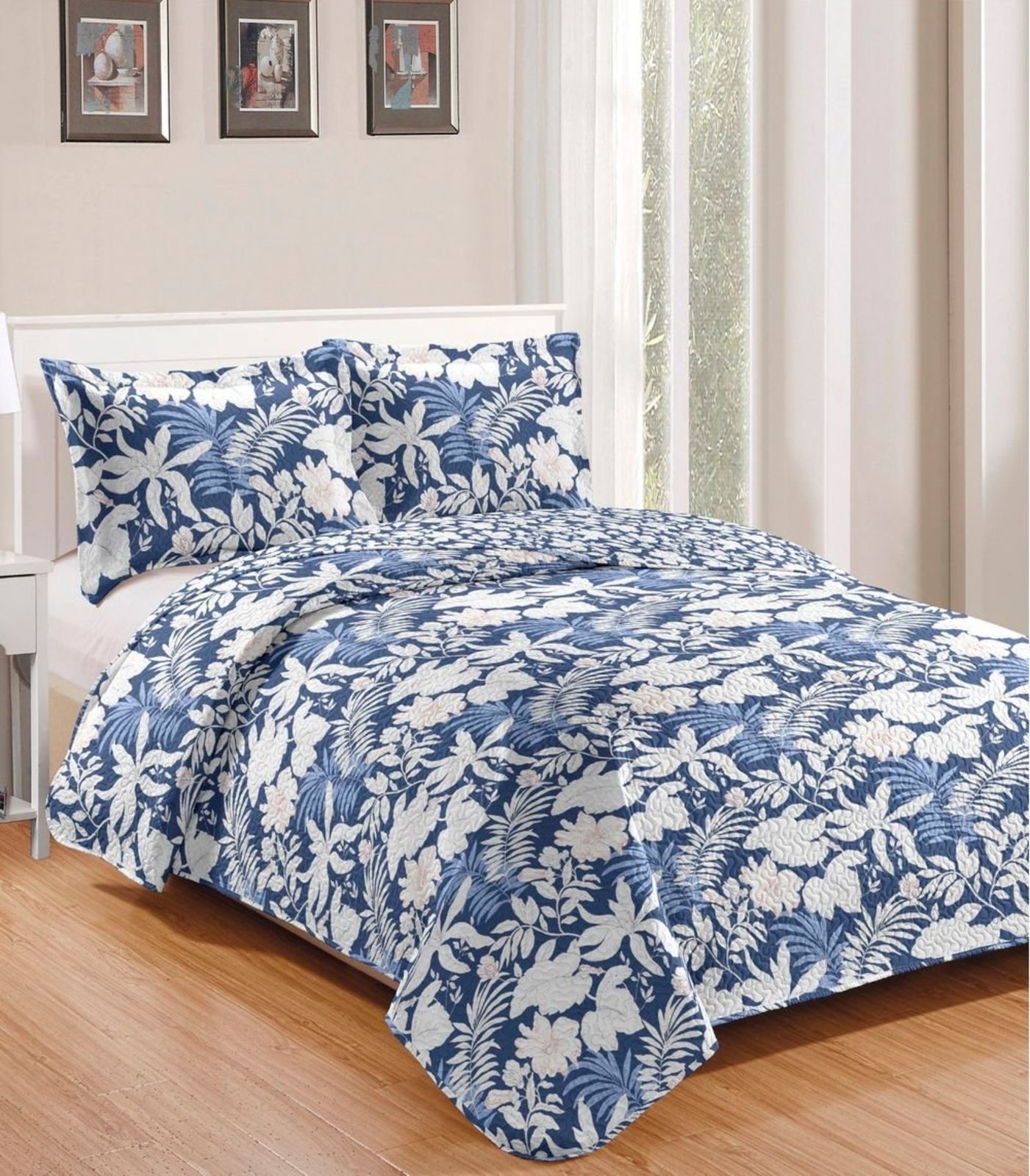 Colcha King Bouti Patchwork Microfibra Rozac Azul