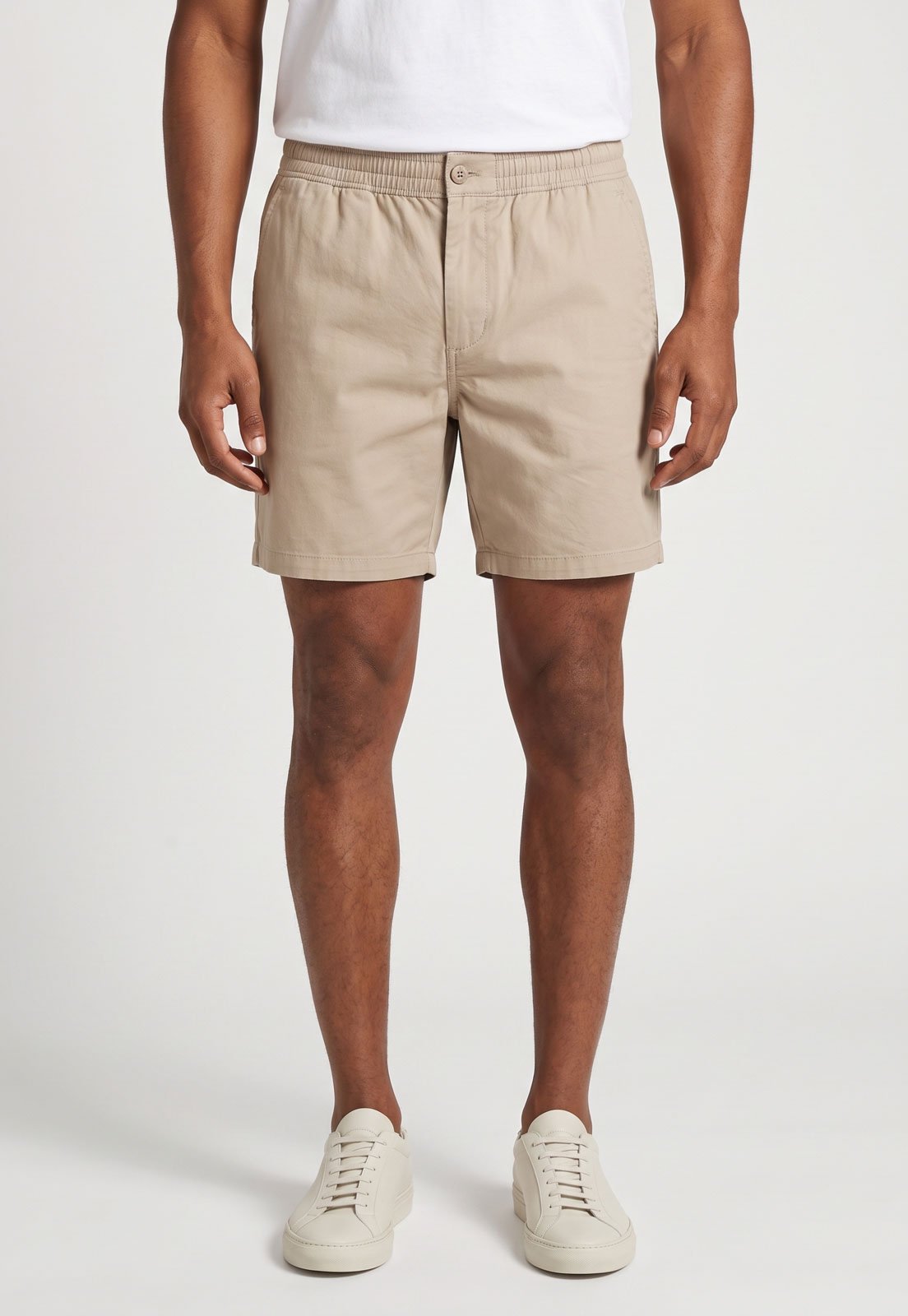Shorts Masculino Aramis Elástico Sarjado Bege