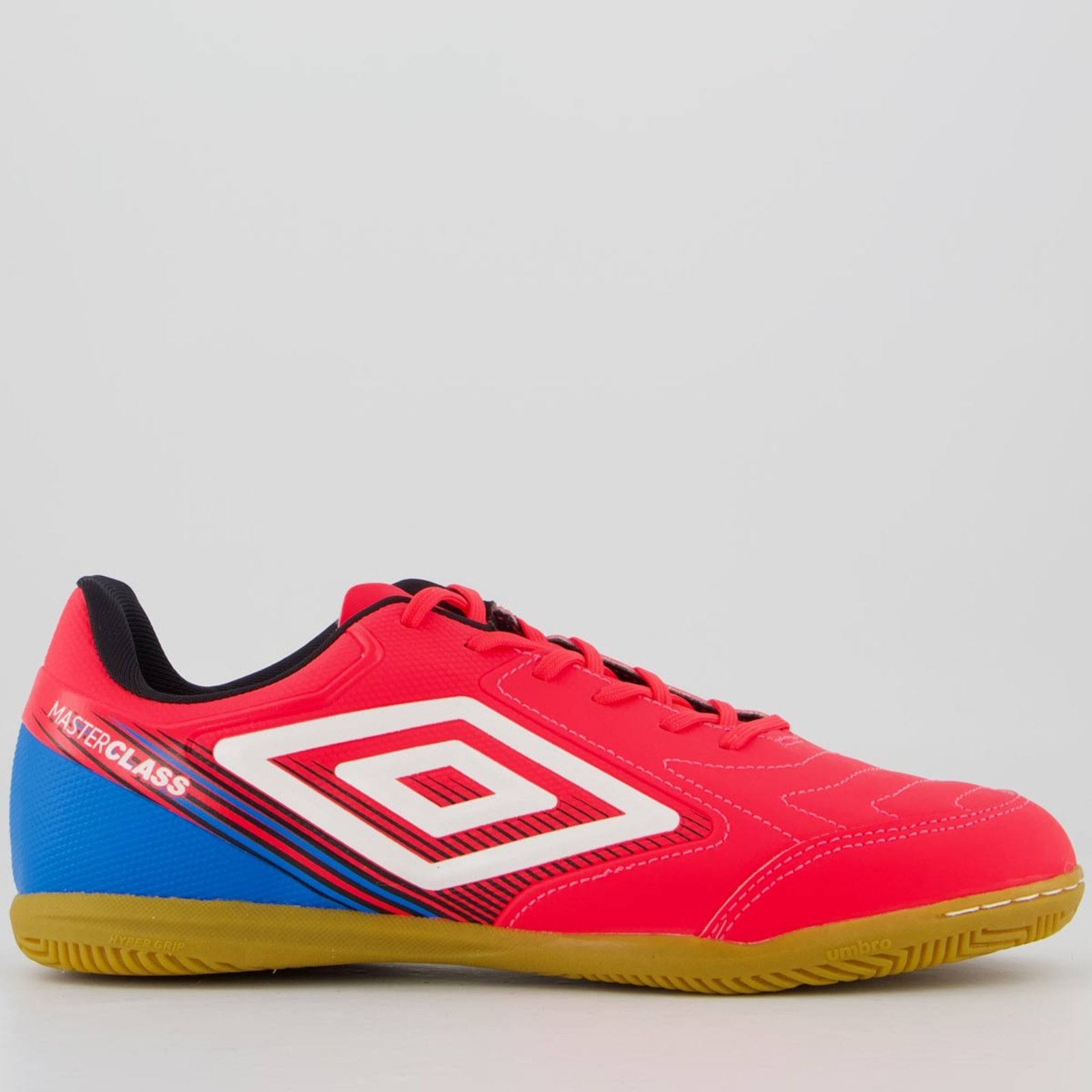 Chuteira Umbro Master Class Club Futsal Rosa e Azul
