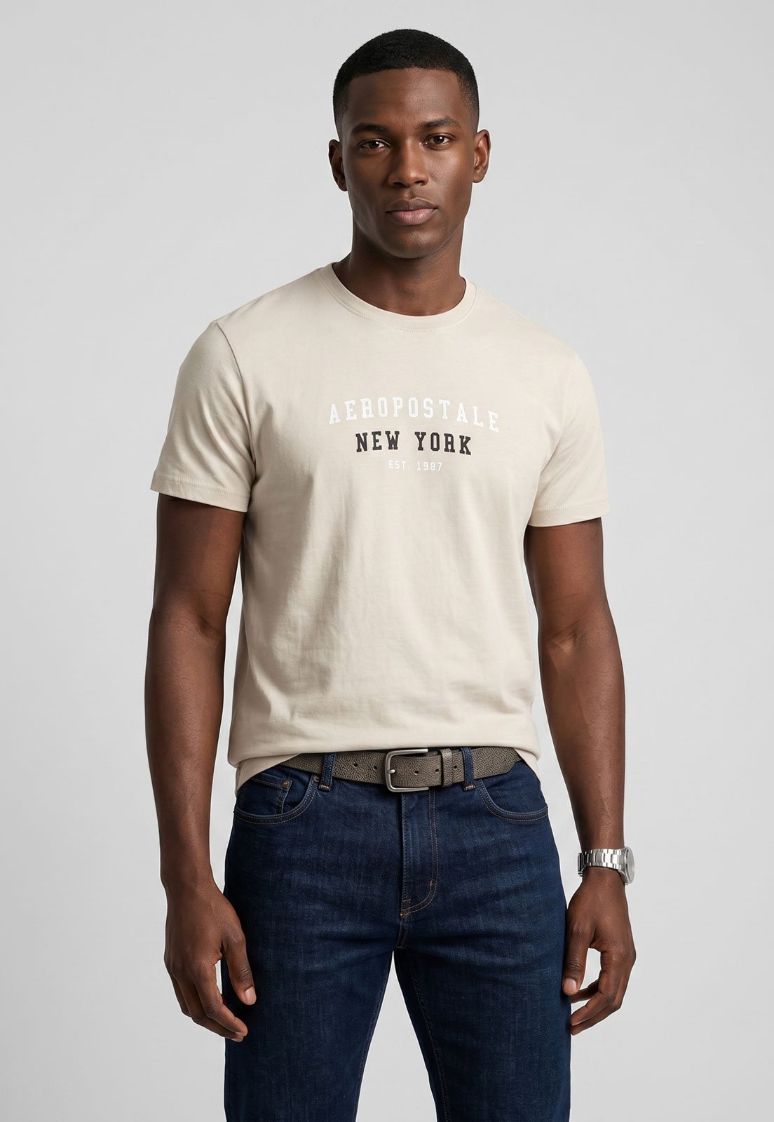 Camiseta Masculina Aeropostale New York Bege