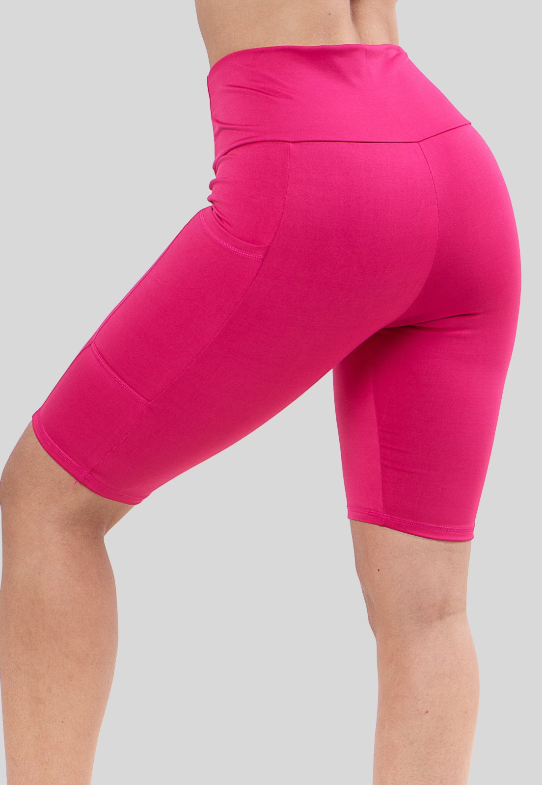 Vista 3 Bermuda Biker Diluxo Com Bolso rosa Diluxo rosa