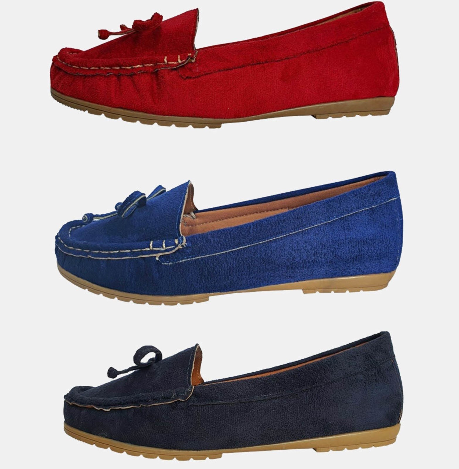 Kit Sapatilha Mocassim Costurado A Mão 3 Pares Moda Pé