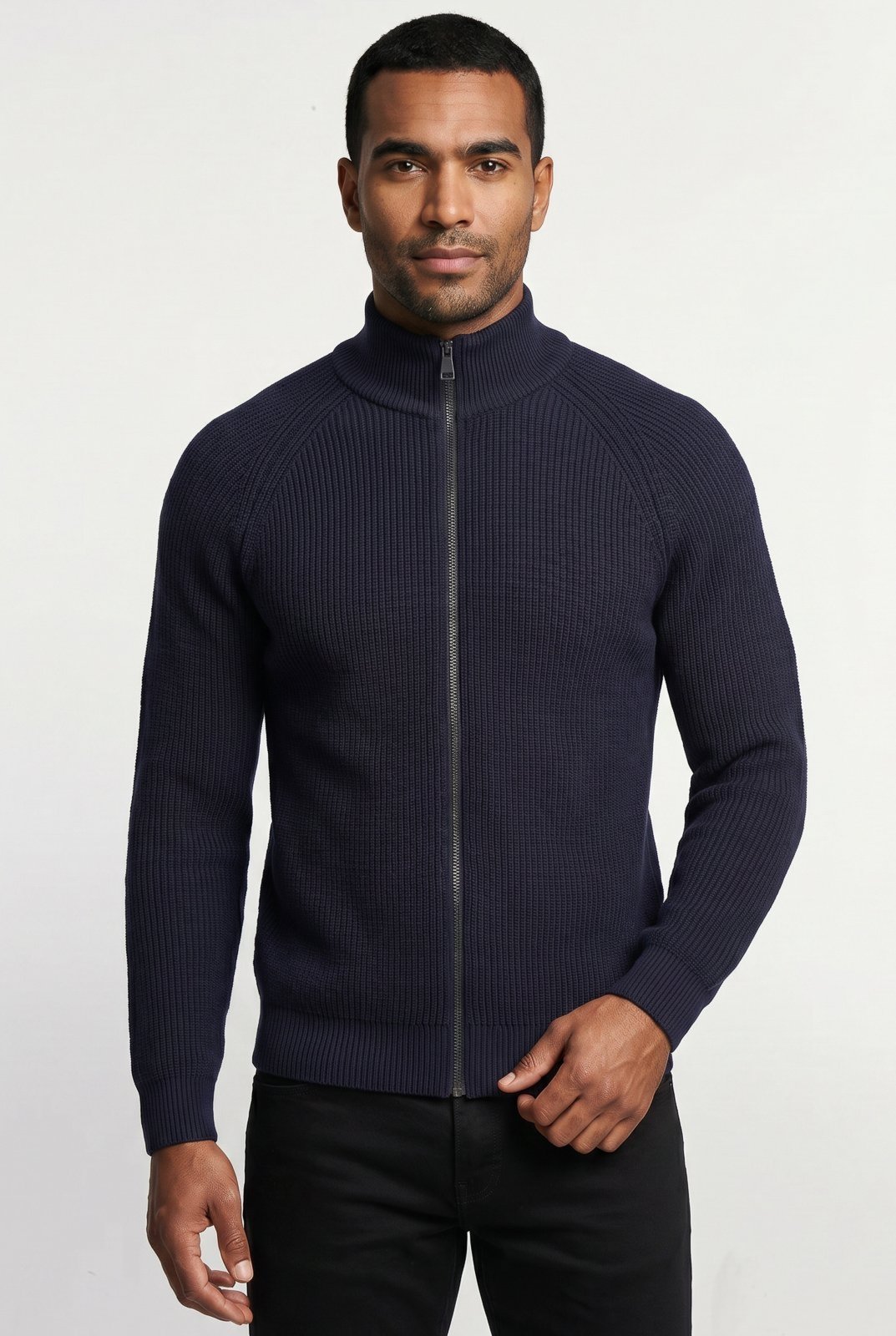 Jaqueta masculina tricot 69231 - Azul Marinho
