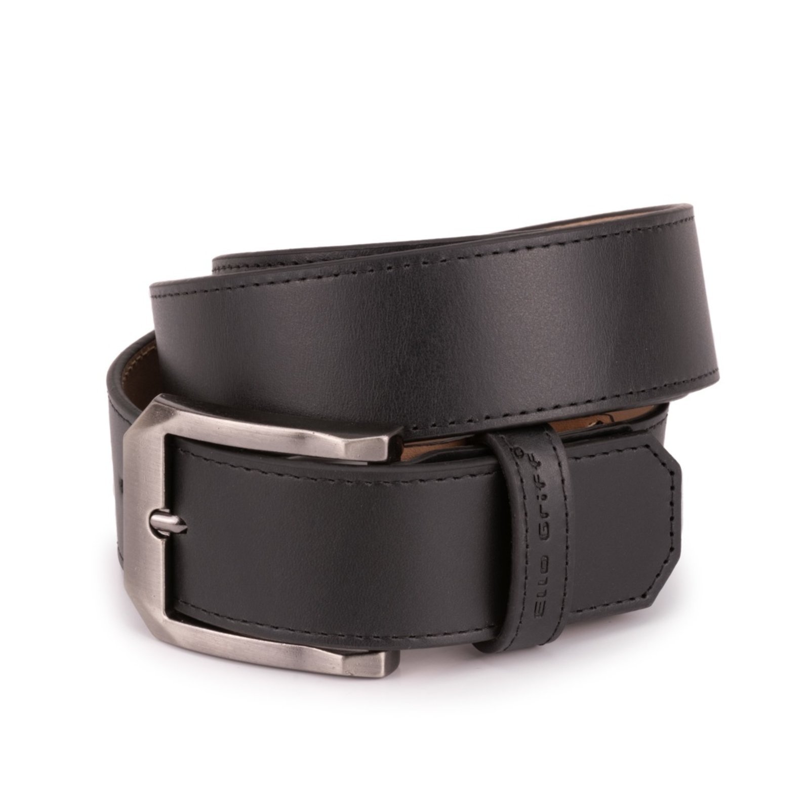 Cinto Masculino Couro Legítimo Casual Esportivo Ajustável Preto Ello Griff