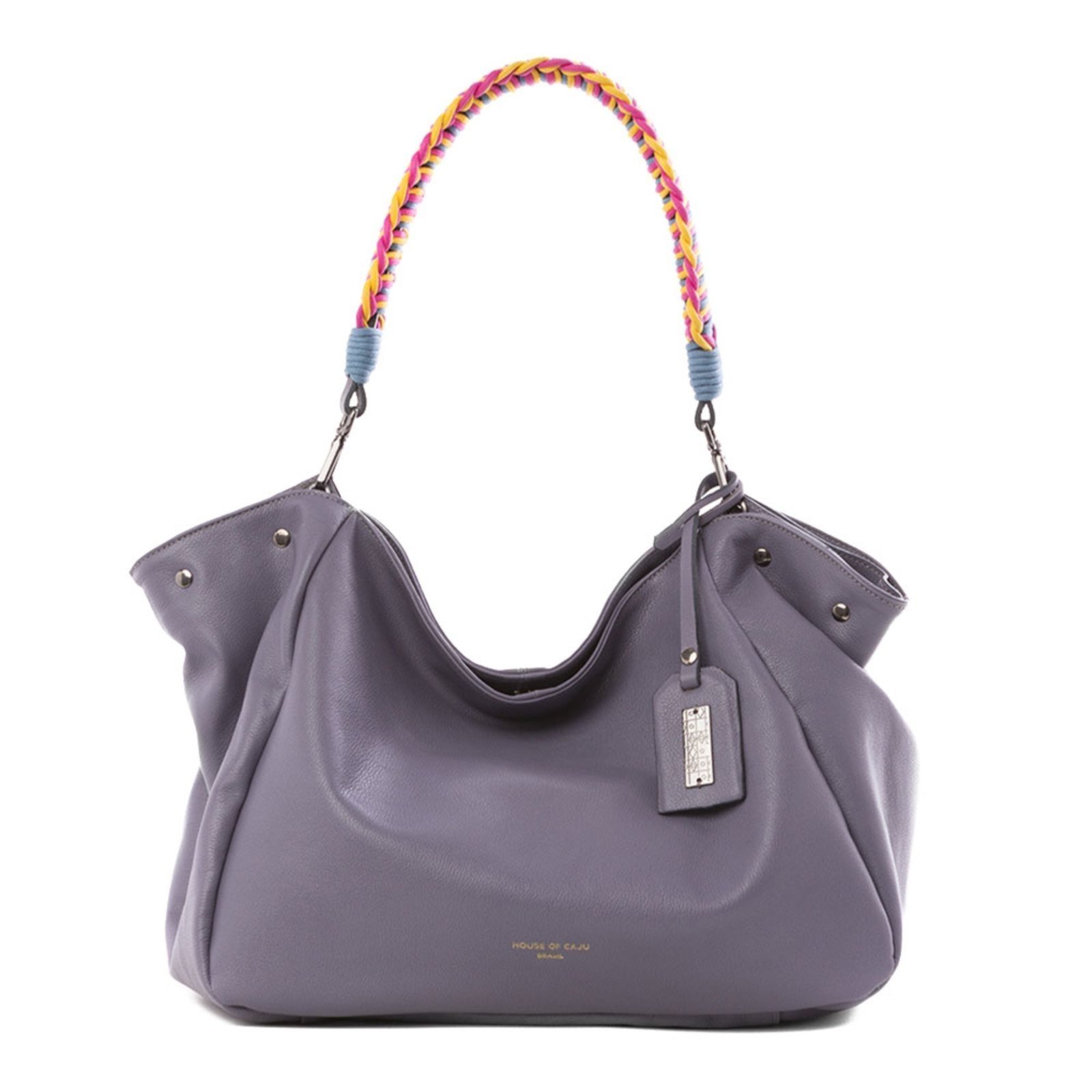 Bolsa Feminina Em Couro Tiracolo Lavanda “Francisca Barros”””