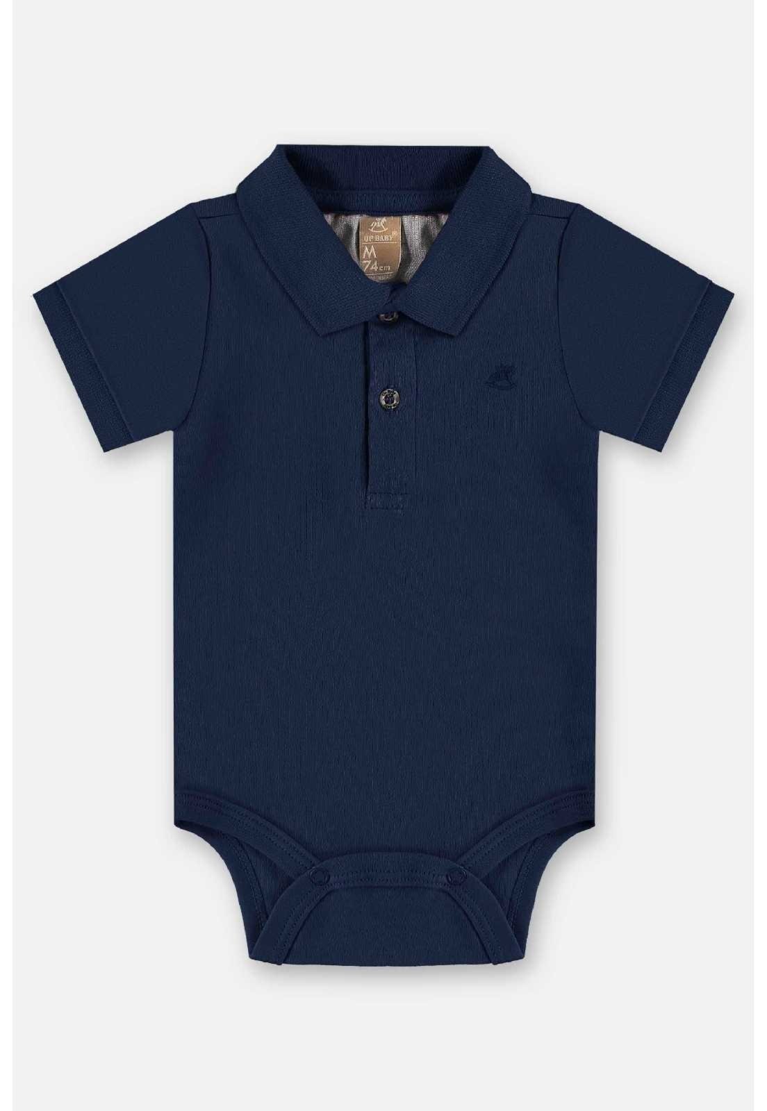 Infantil - Body Polo em Suedine Menino Up Baby Azul