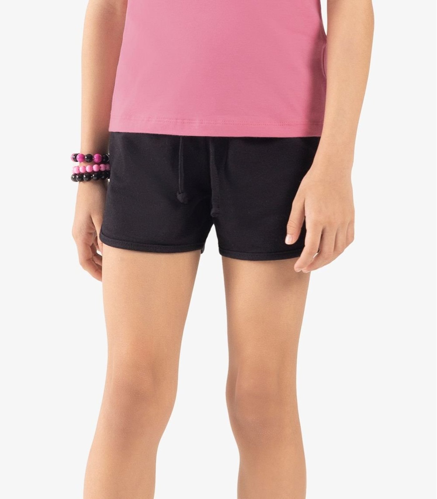 Vista 3 Infantil - Shorts Básico Feminino Rovi Rovitex Kids Básicos preto Rovitex Kids Básicos preto