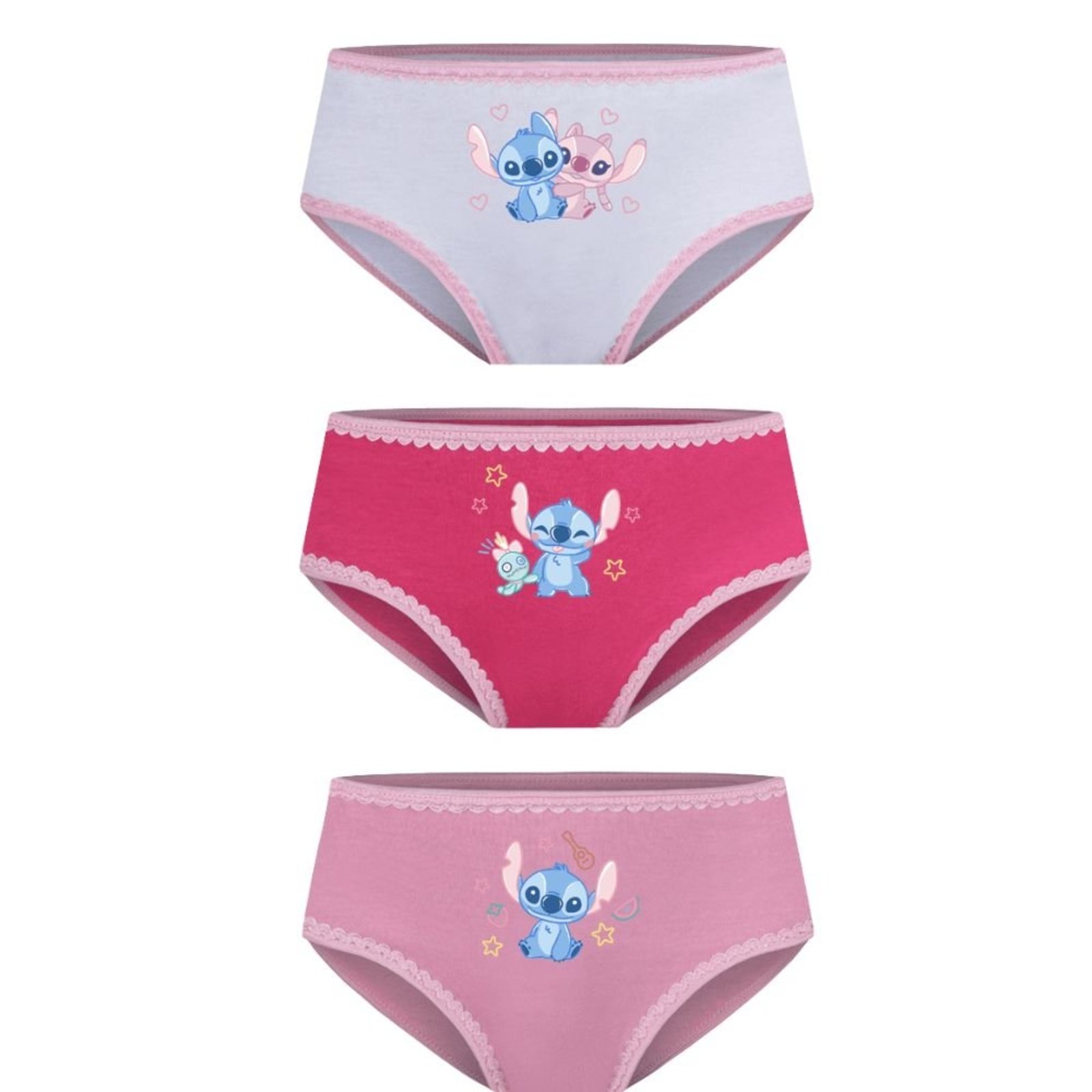 Kit 3 Calcinha Lobinha Lilo And Stitch 18203-089
