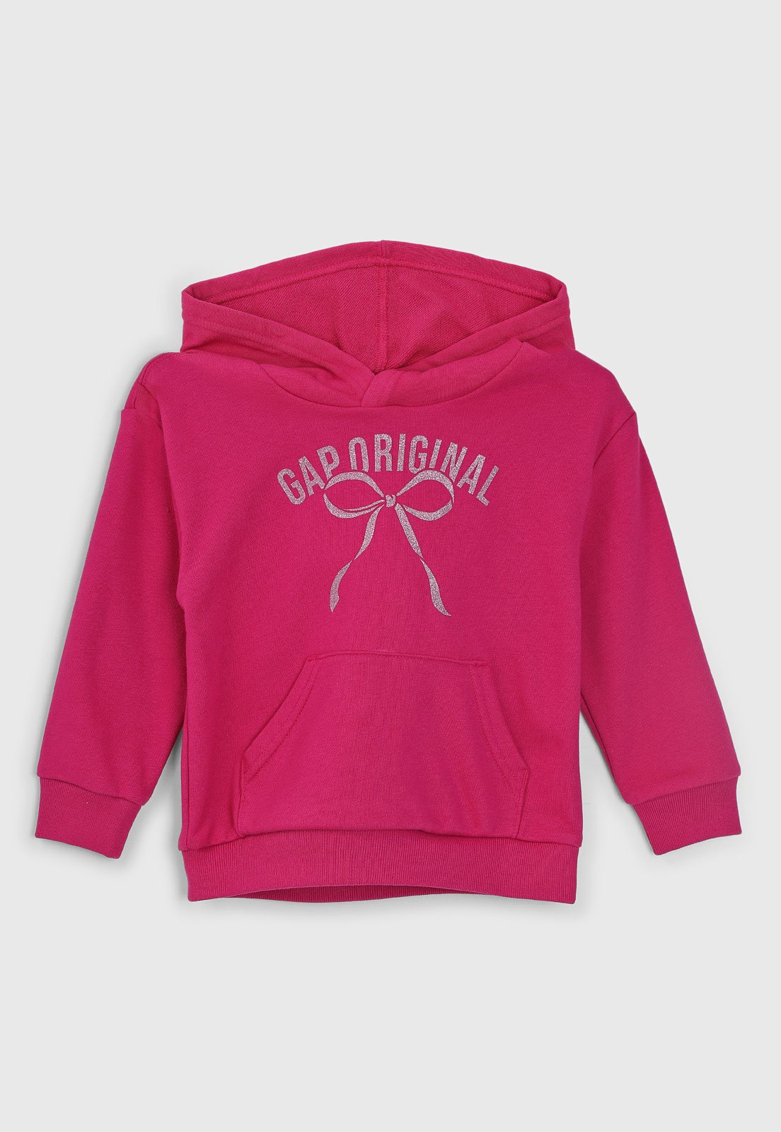 Blusa de Moletom GAP Capuz Laço Rosa Pink