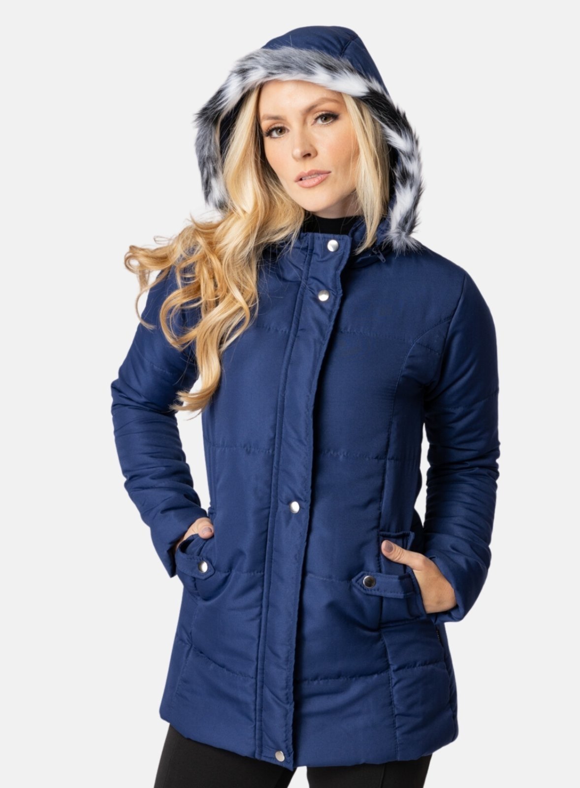 Jaqueta Sobretudo com Capuz Removível Carbella Winter Azul