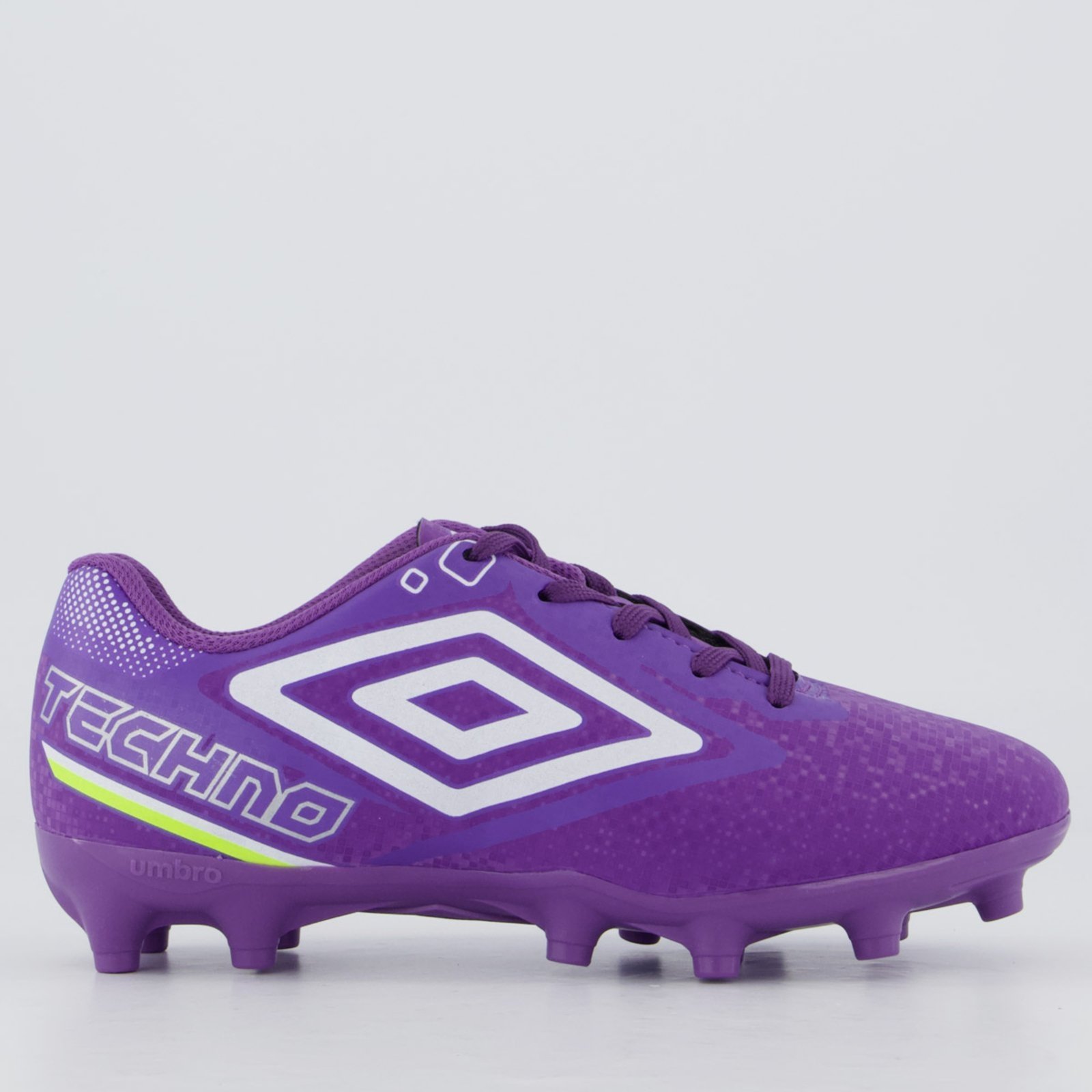 Vista 2 Chuteira Umbro Techno II Campo Juvenil Roxa e Branca roxo Umbro roxo