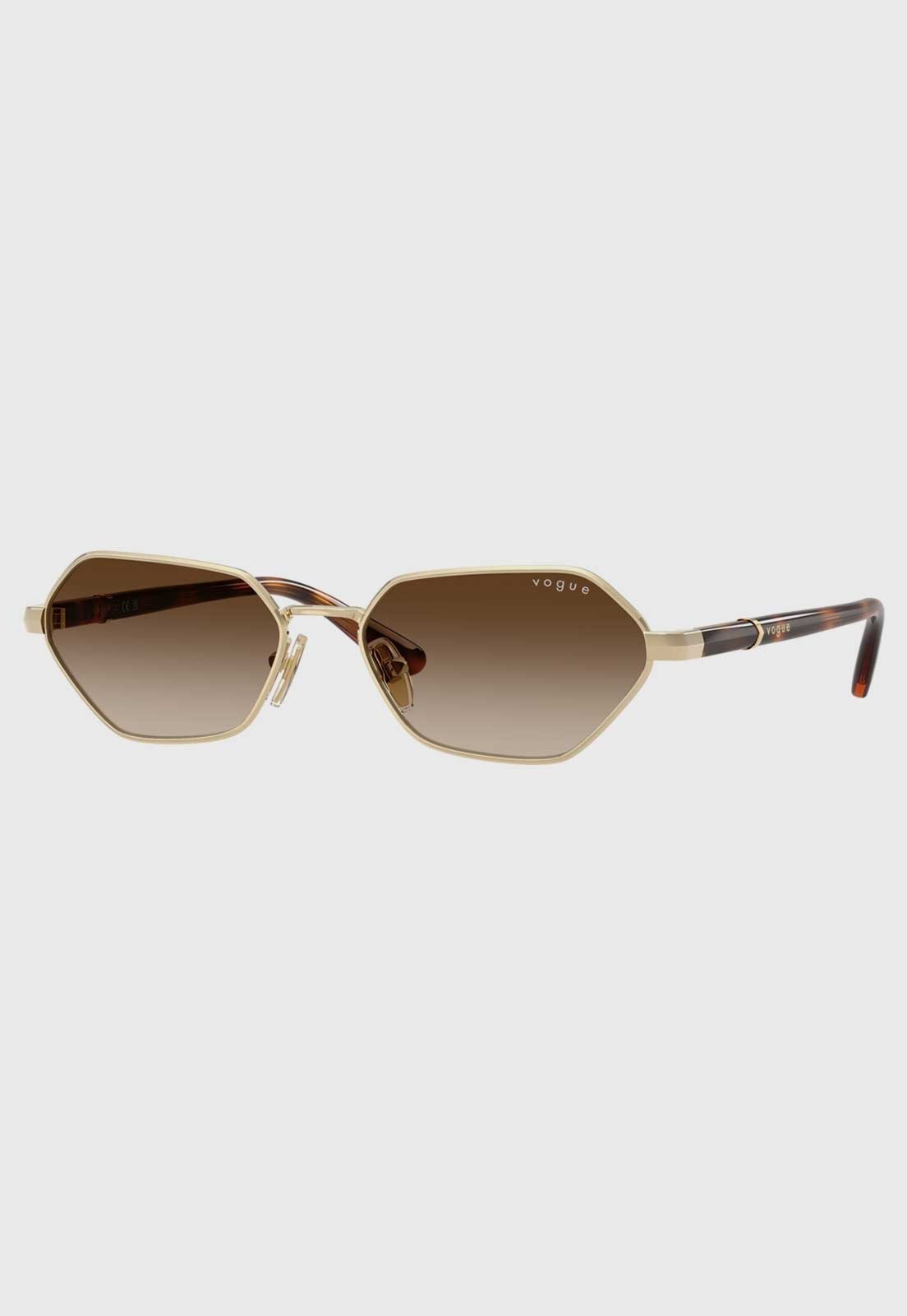 Óculos de Sol Vogue Hexagonal Metal Dourado