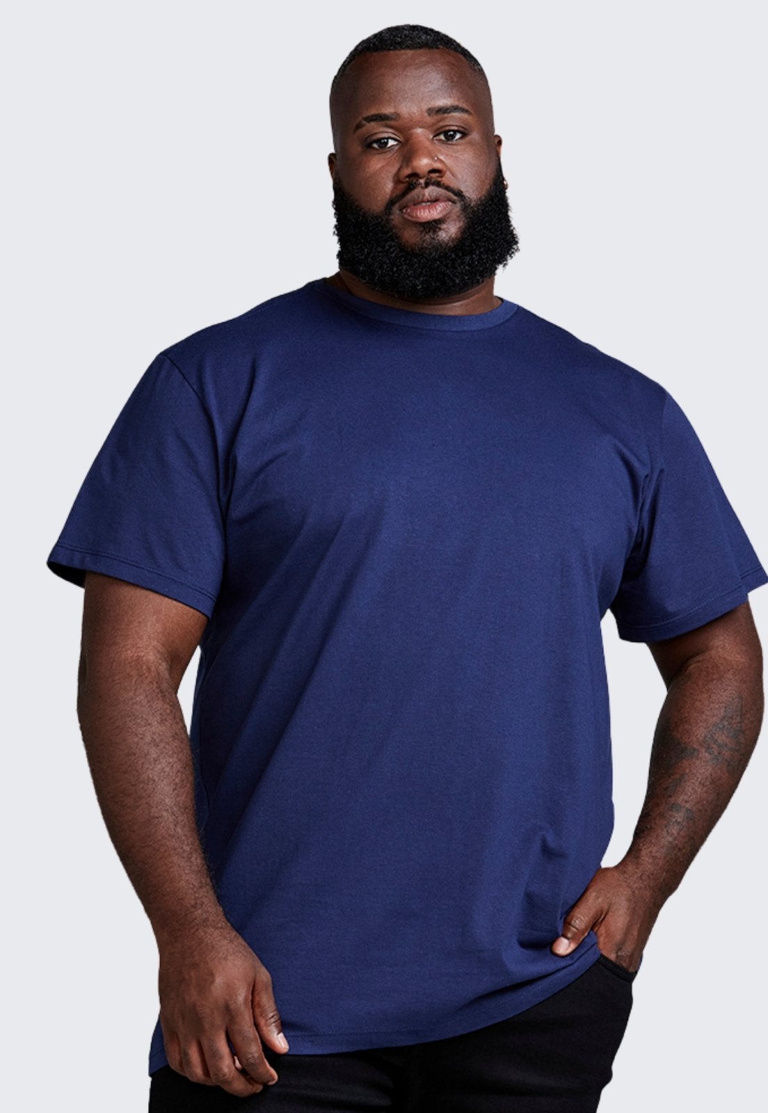 Camiseta Básica Masculina Algodão Plus Size Daze Modas Azul Marinho