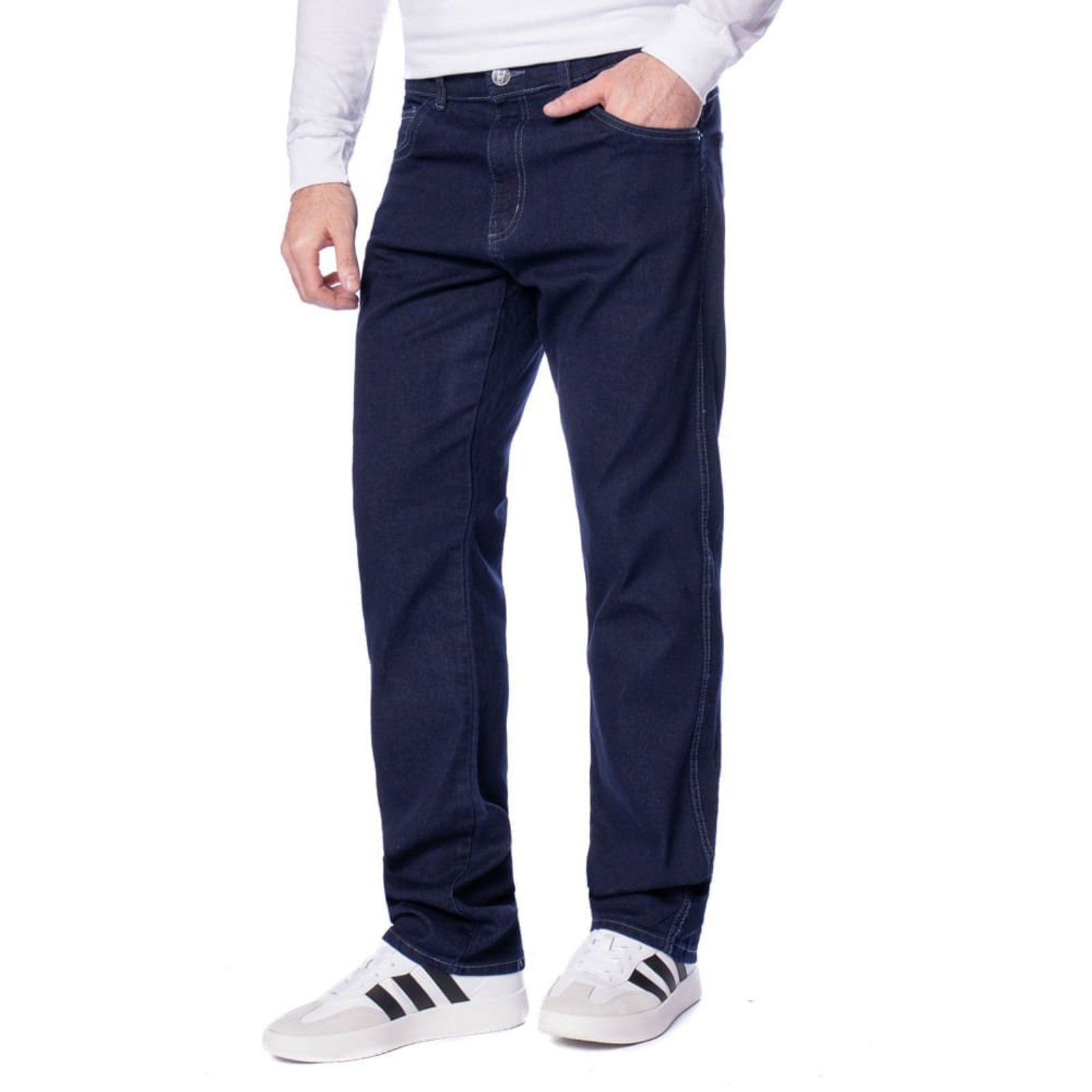Calça Jeans Masculina Calibre Denim Reta Azul Escuro