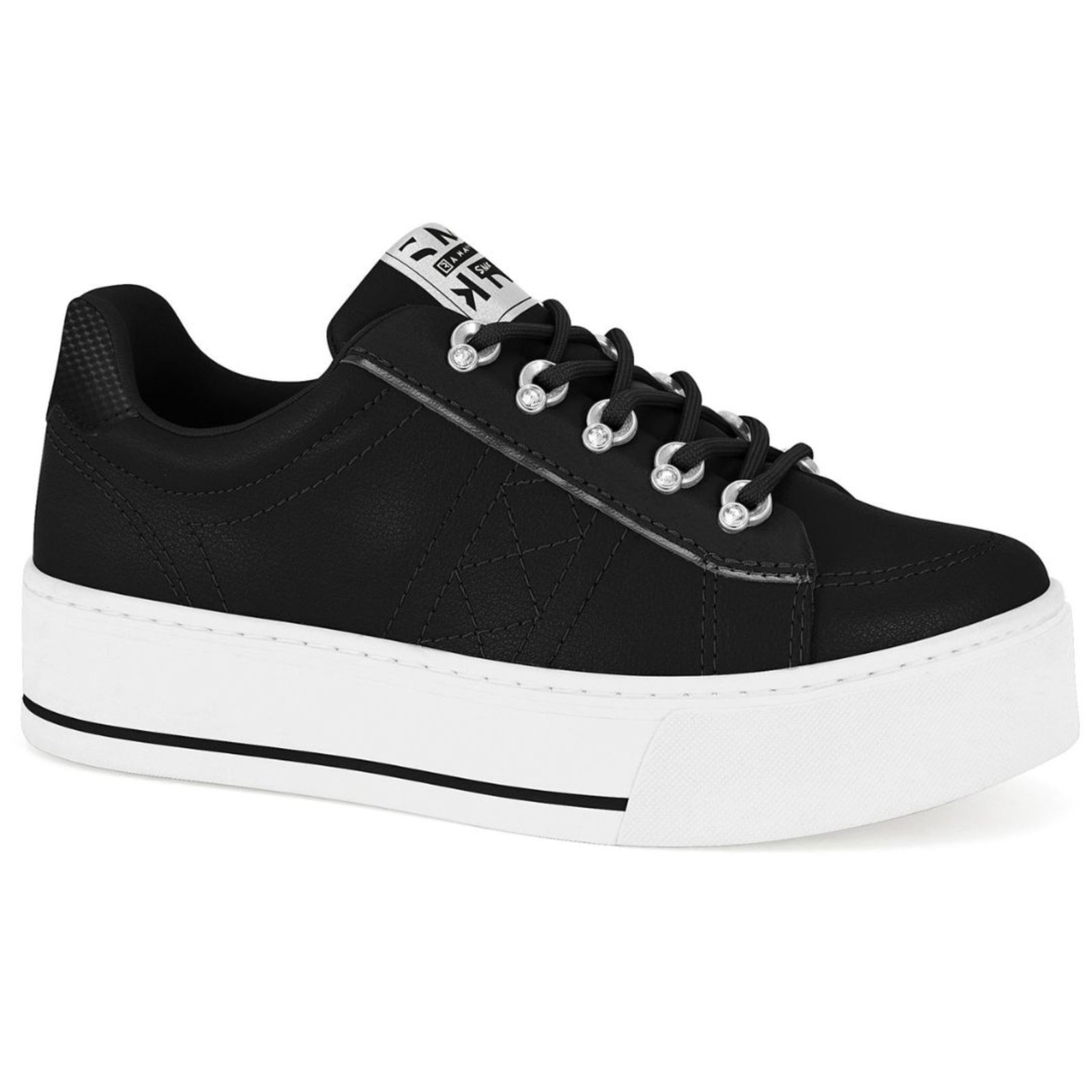 Tênis Feminino Ramarim Preto Detalhe Prata 2597202-3
