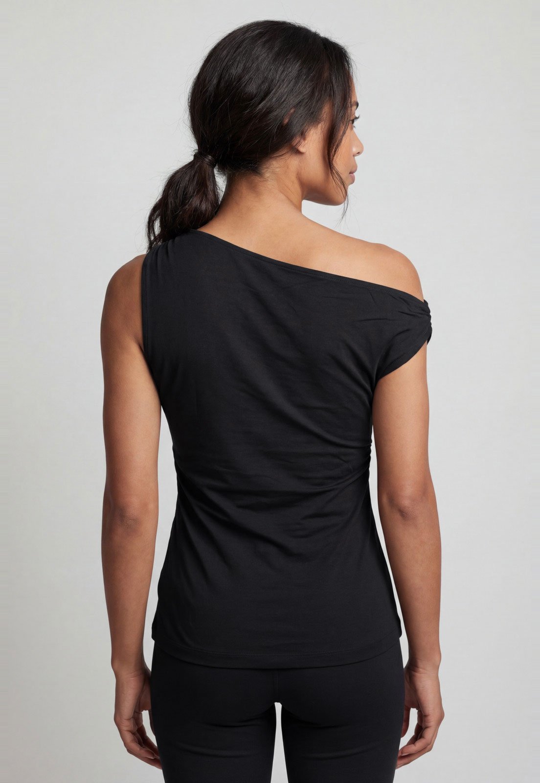 Vista 3 Blusa Feminina Colcci Decote Assimétrico Preta preto Colcci preto