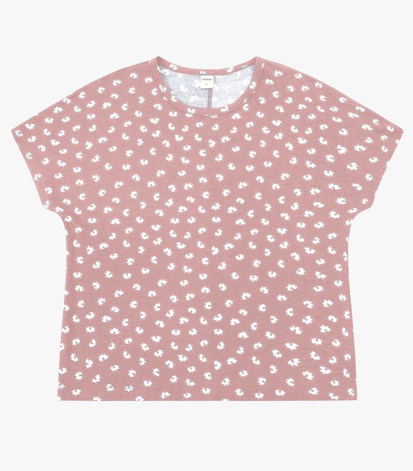 Blusa Feminina Visco Maquinetado Estampada Rovitex Rosa