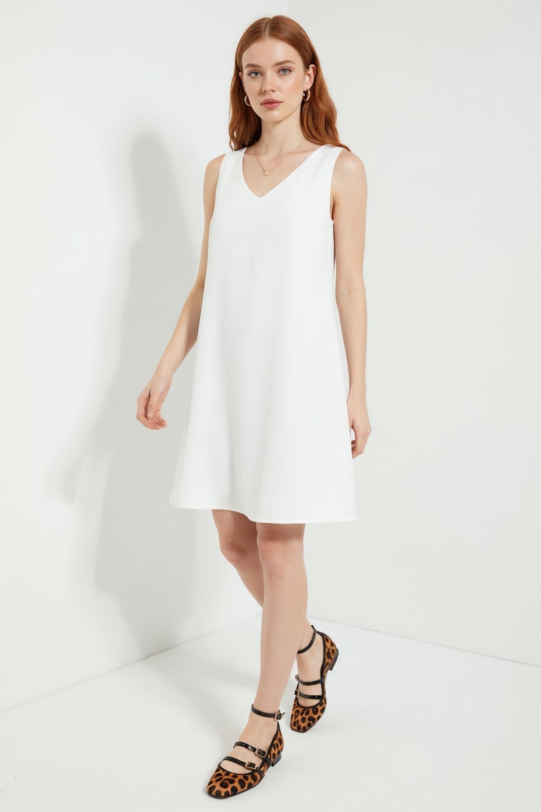 Vestido Decote V Traymon – Off White – Xgg