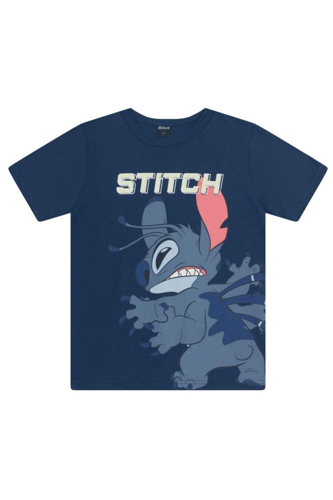Vista 3 Infantil - Camiseta menino do Stitch em gel Brandili azul Brandili azul