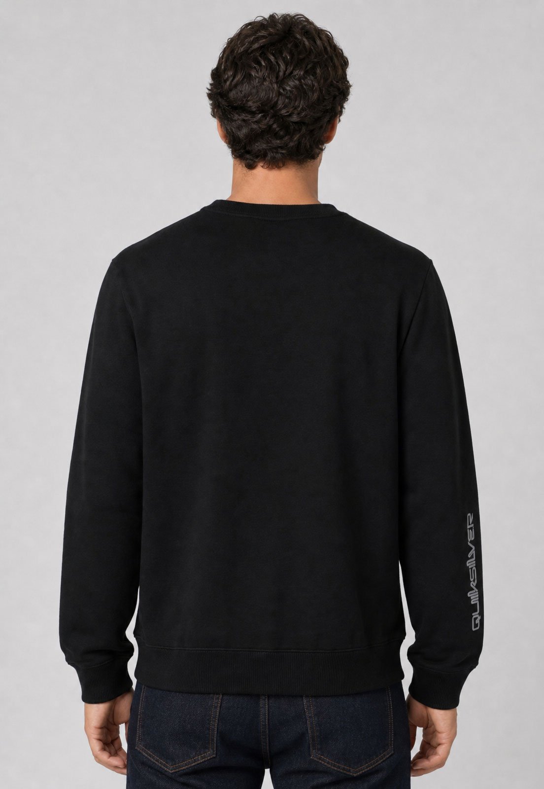 Blusa de Moletom Masculina Quiksilver Logo Preta