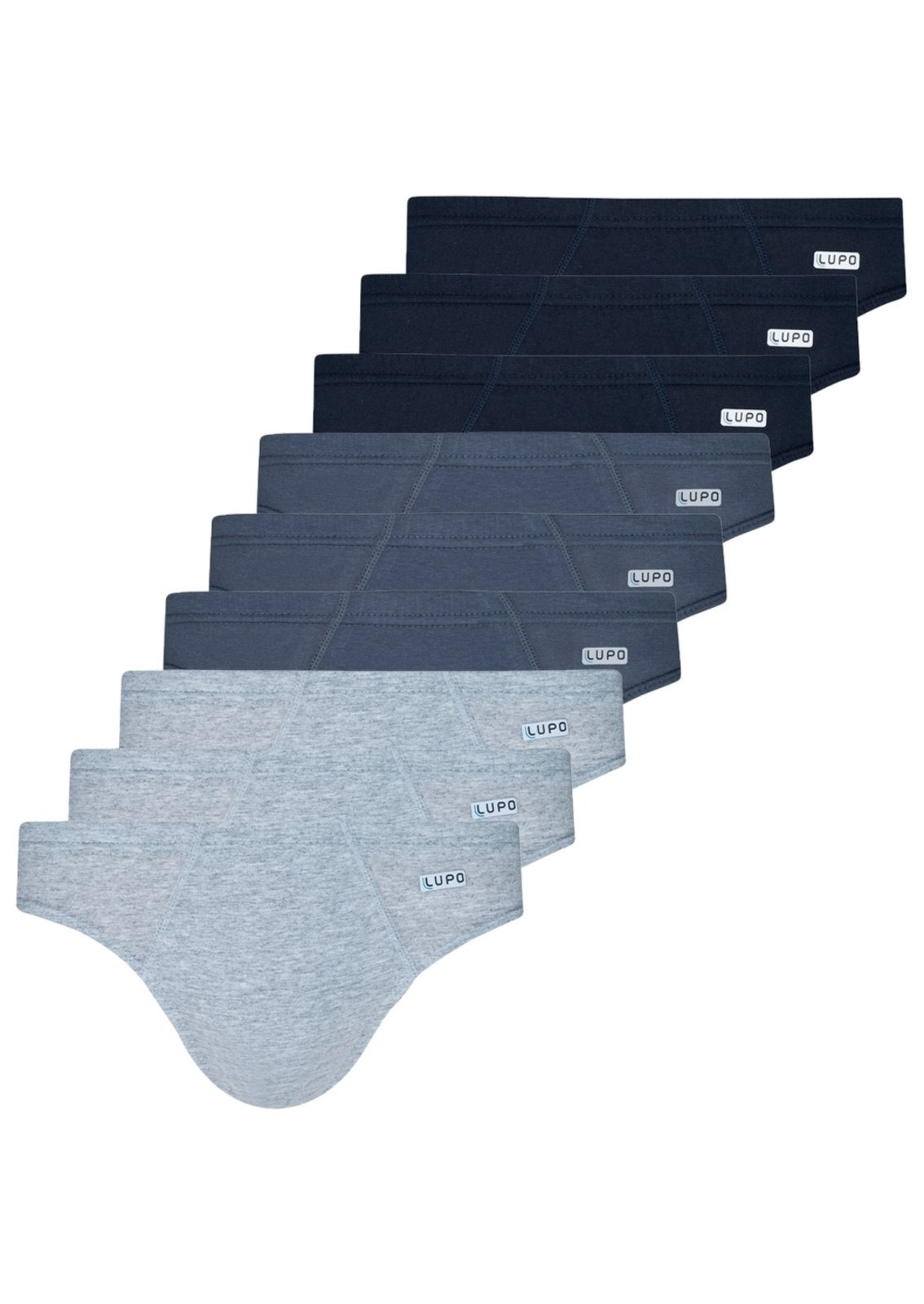 Kit com 9 Cuecas Slip Lupo 515-089 Preto