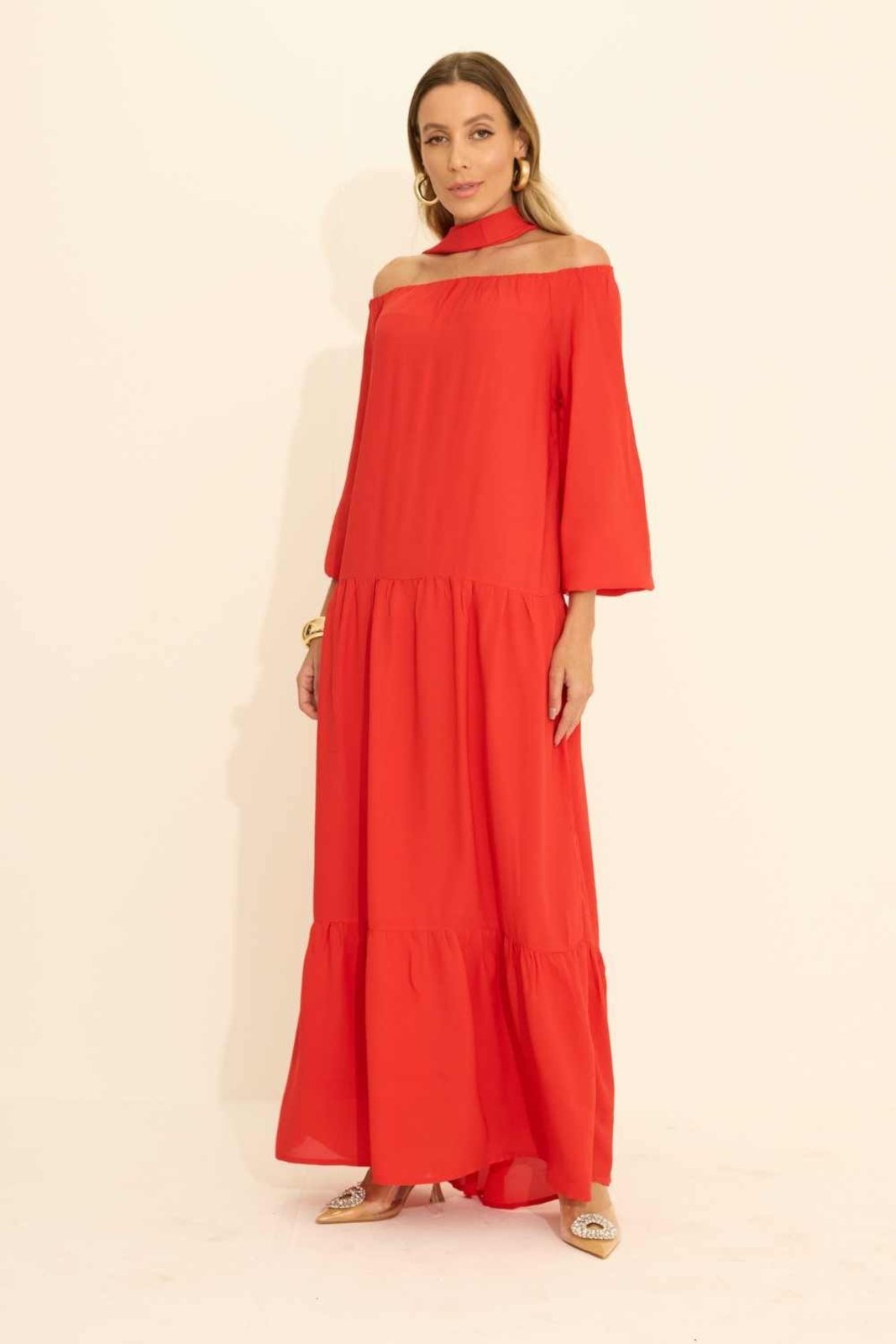 Vestido Vanibele Super Midi Vermelho