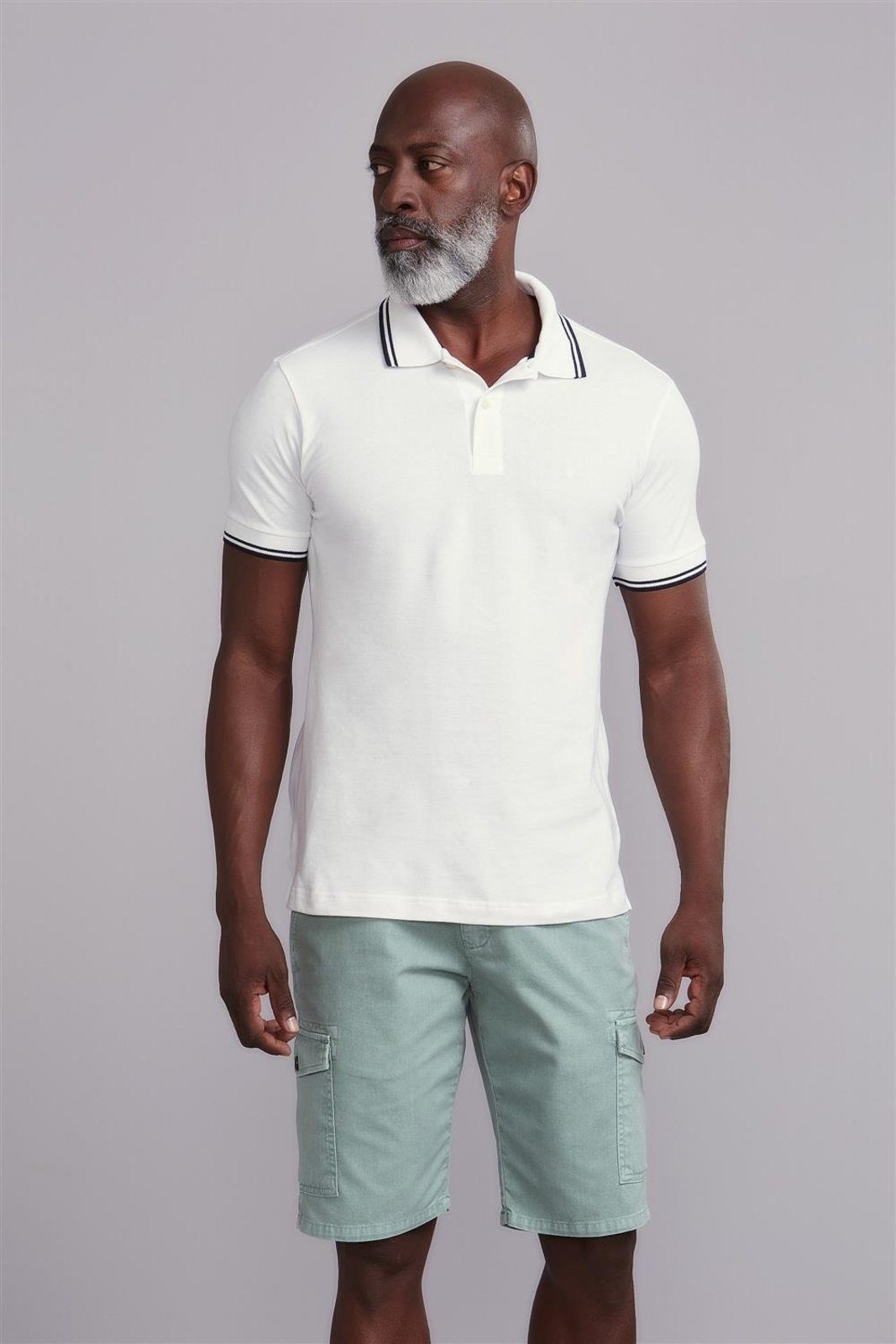 HIGHSTIL Polo Manga Curta Piquet Básica Slim Fit - Branco