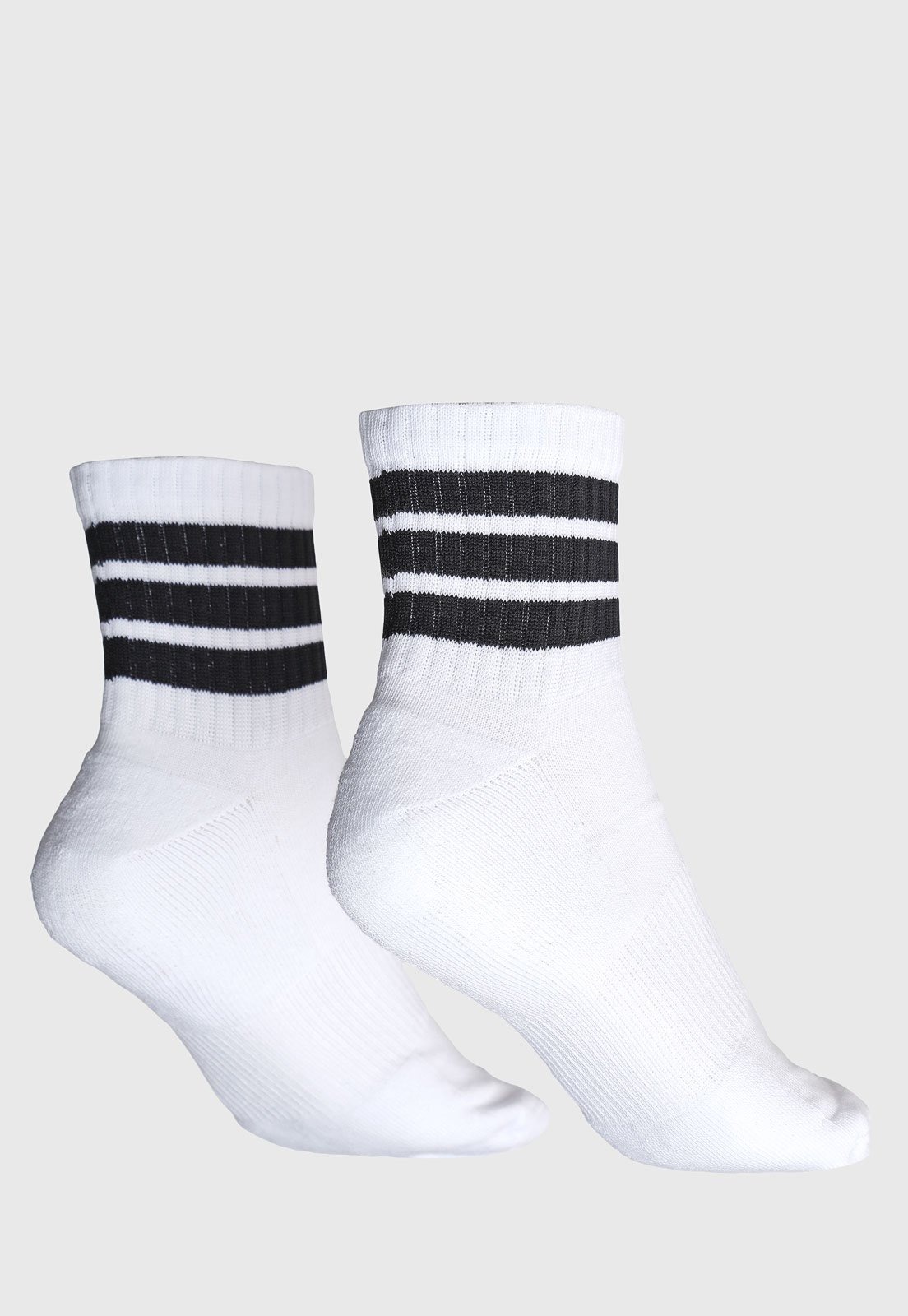 Vista 3 Meia Feminina adidas Performance 3S Essential Cano Médio Branca branco adidas performance branco