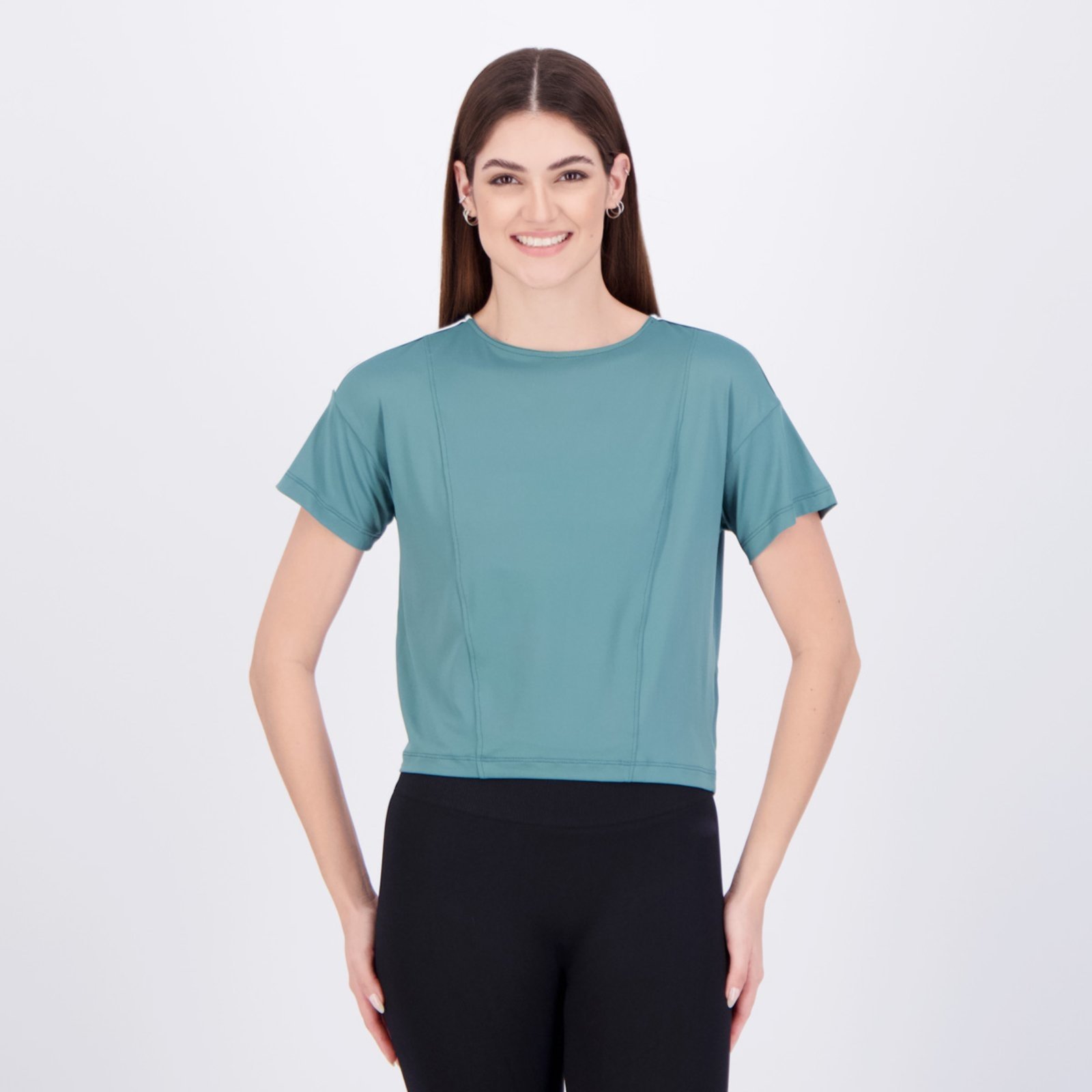 Vista 2 Cropped Fila Adaptable Classic Sports Feminino e Branco verde Fila verde
