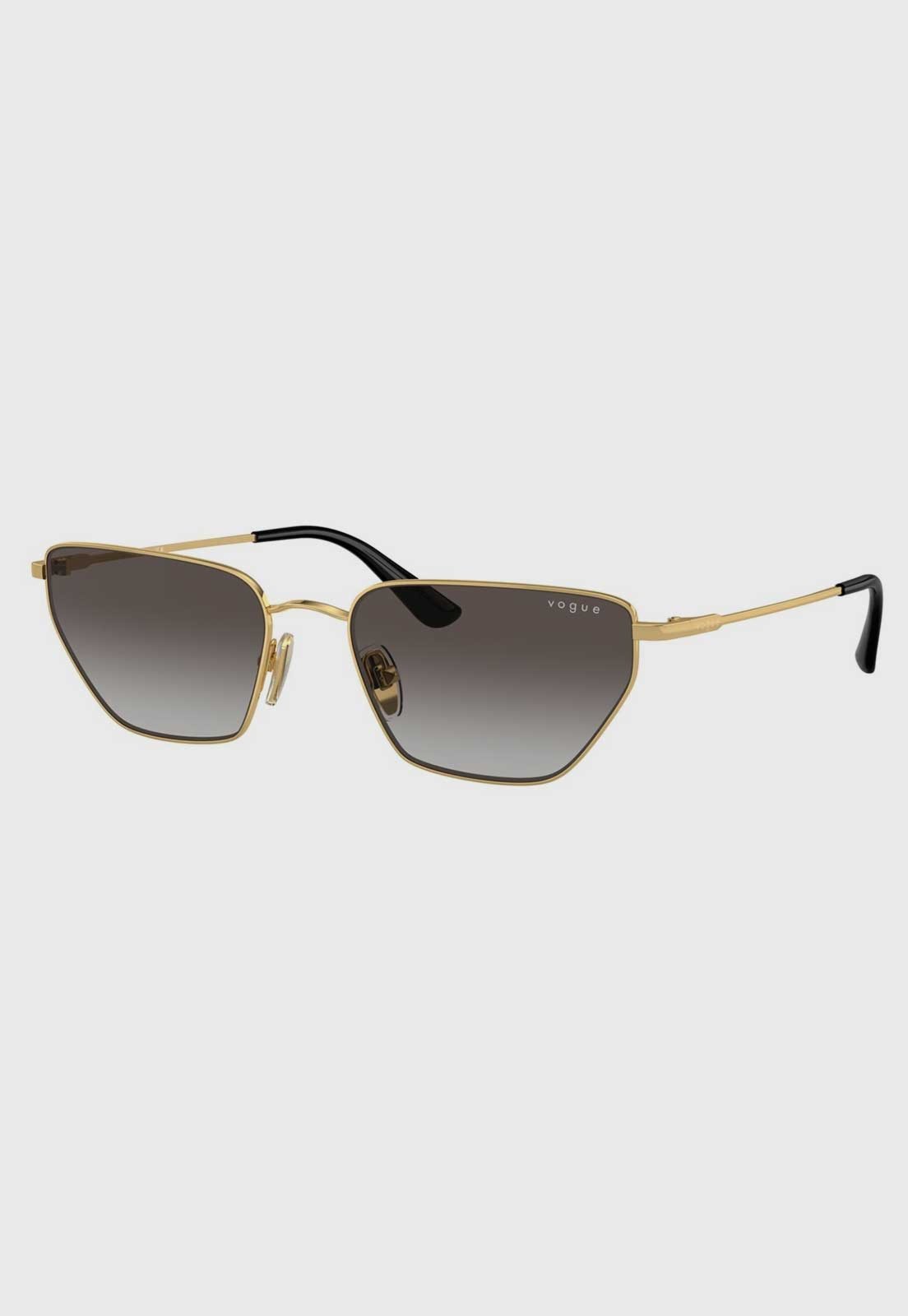Vista 2 Óculos Feminino Vogue Armação Metálica Geométrica Dourada dourado Vogue dourado