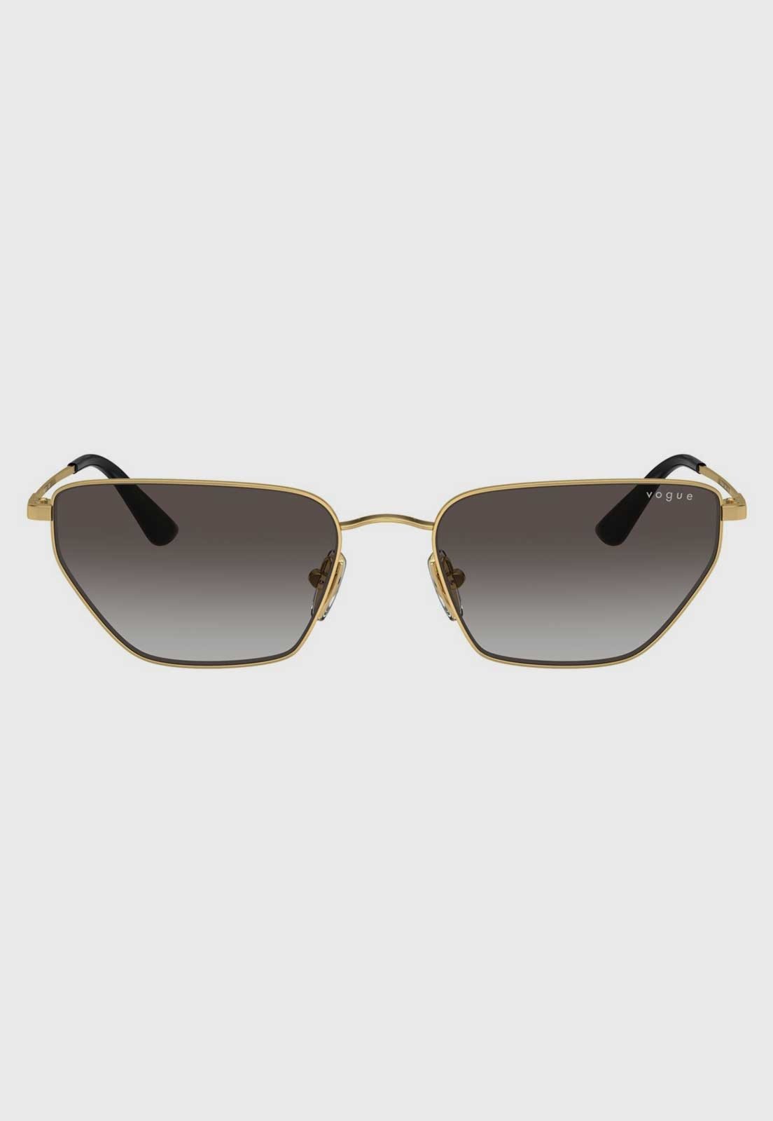 Vista 3 Óculos Feminino Vogue Armação Metálica Geométrica Dourada dourado Vogue dourado