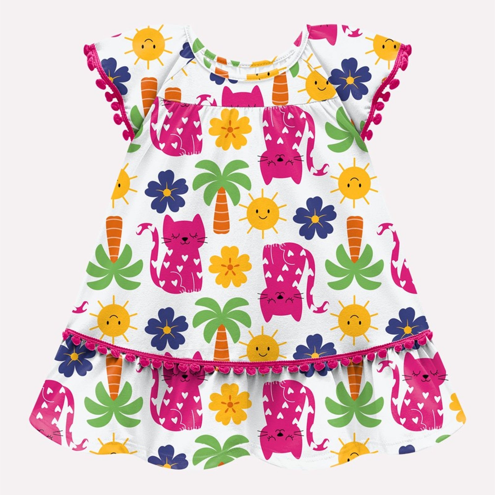 Infantil - Vestido Menina Gatinhos Kyly