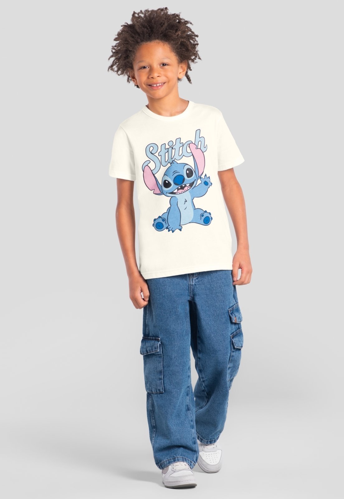 Infantil - Camiseta unissex do Stitch com máscara Brandili