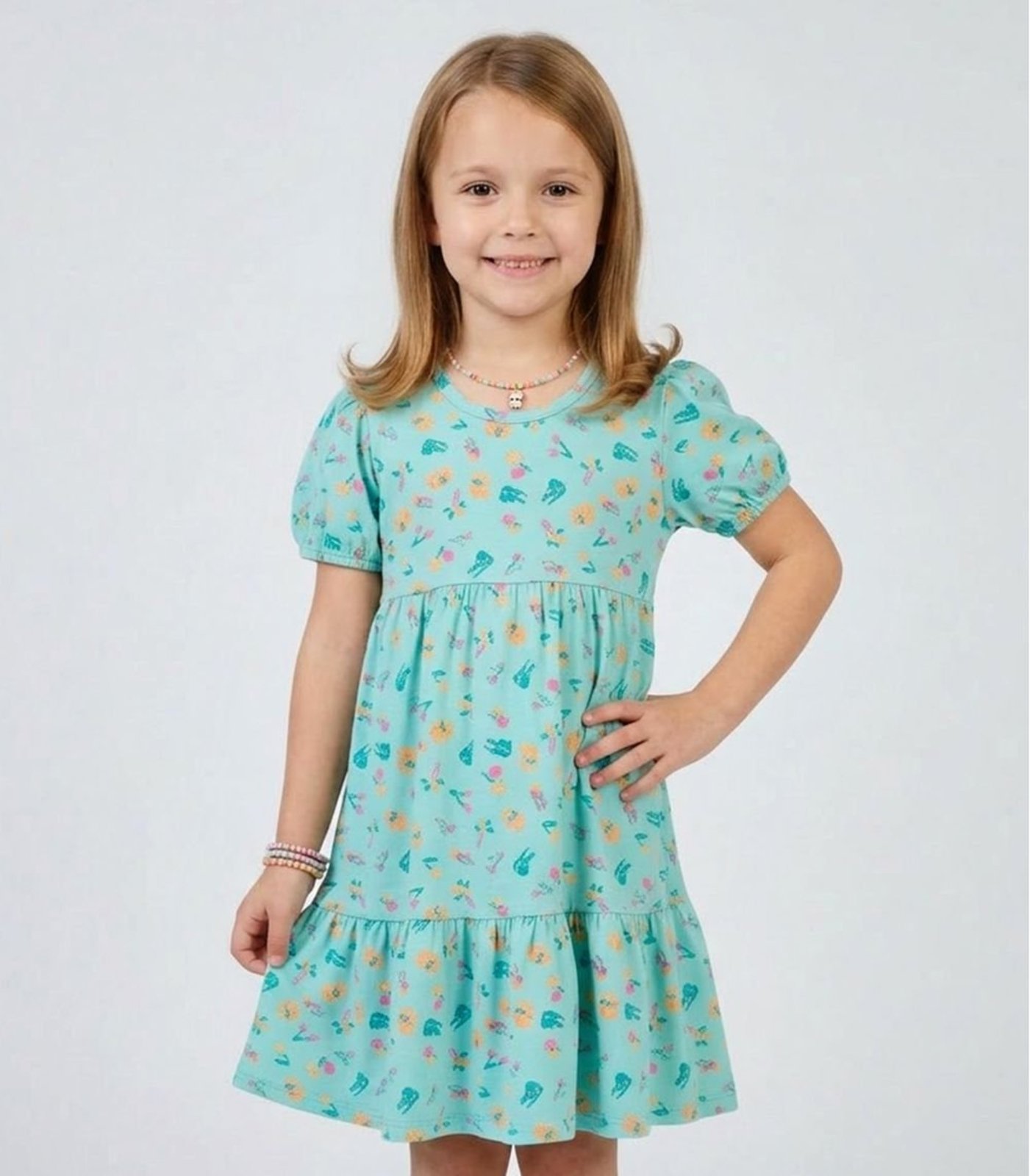 Infantil - Vestido Com Franzido na Saia Select Azul