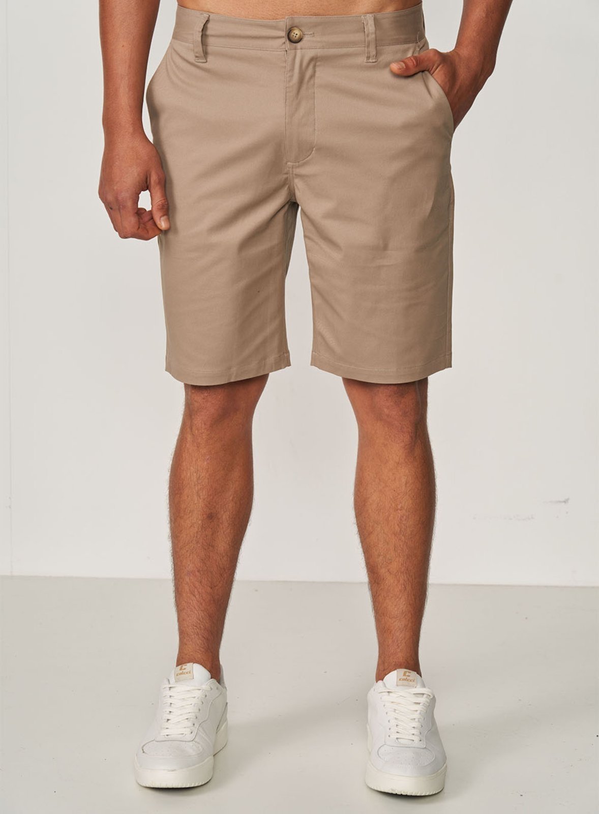 Bermuda Sarja Linha Essential Colcci Bege Sand Castle