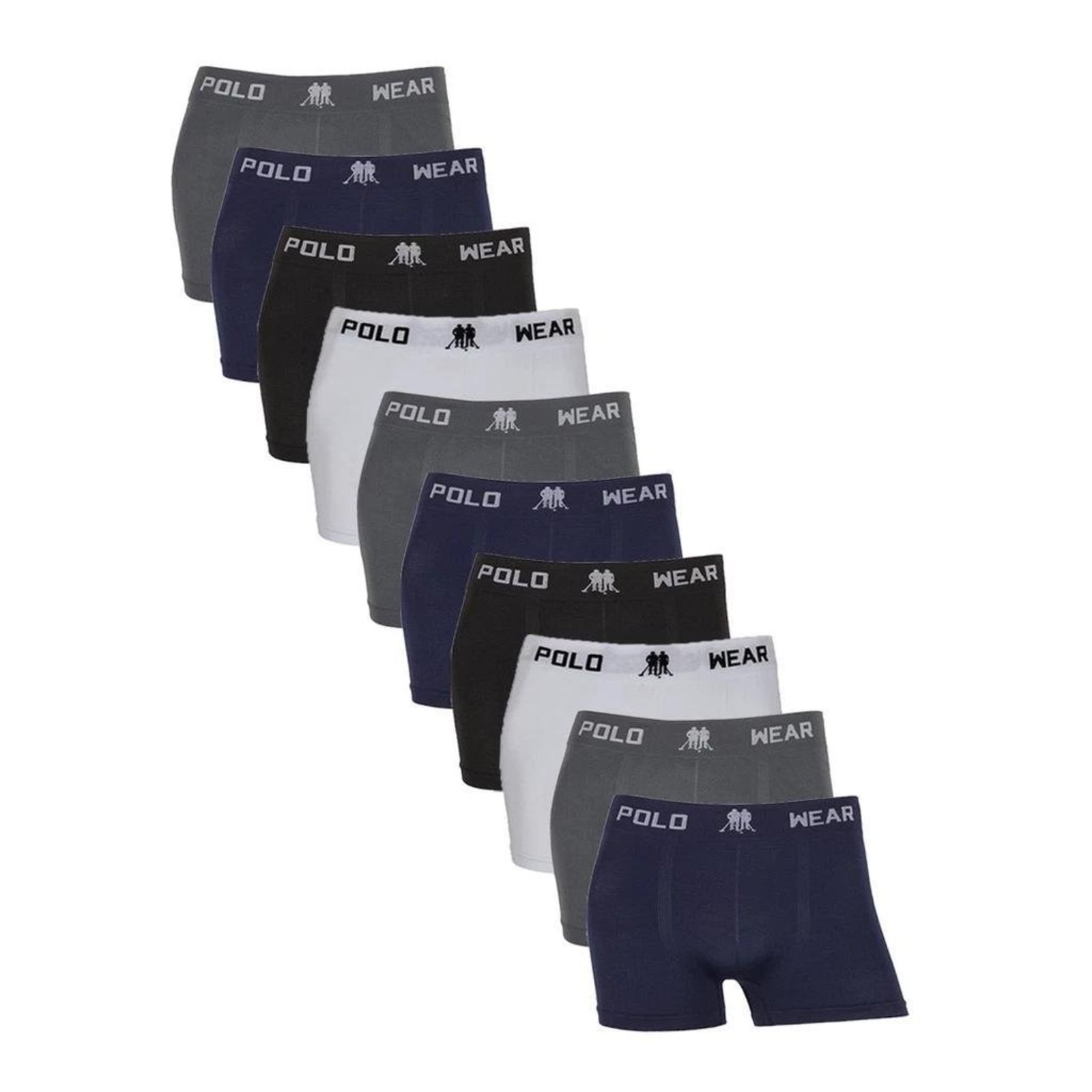Kit 10 Cuecas Boxer Polo Wear Microfibra Sortida