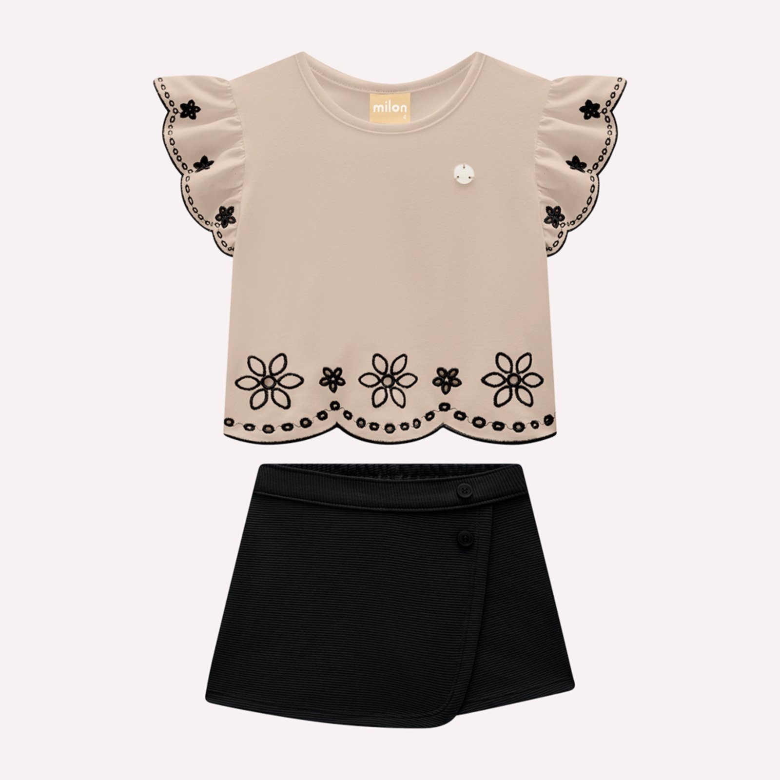 Infantil - Conjunto Menina Bordado Milon