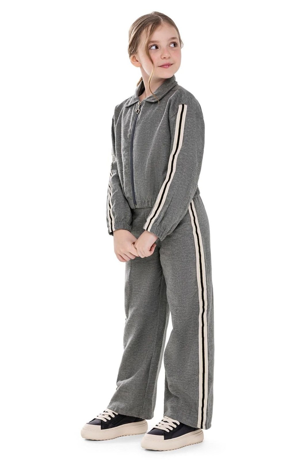 Infantil - Conjunto Longo Menina Flanelado Colorittá Cinza