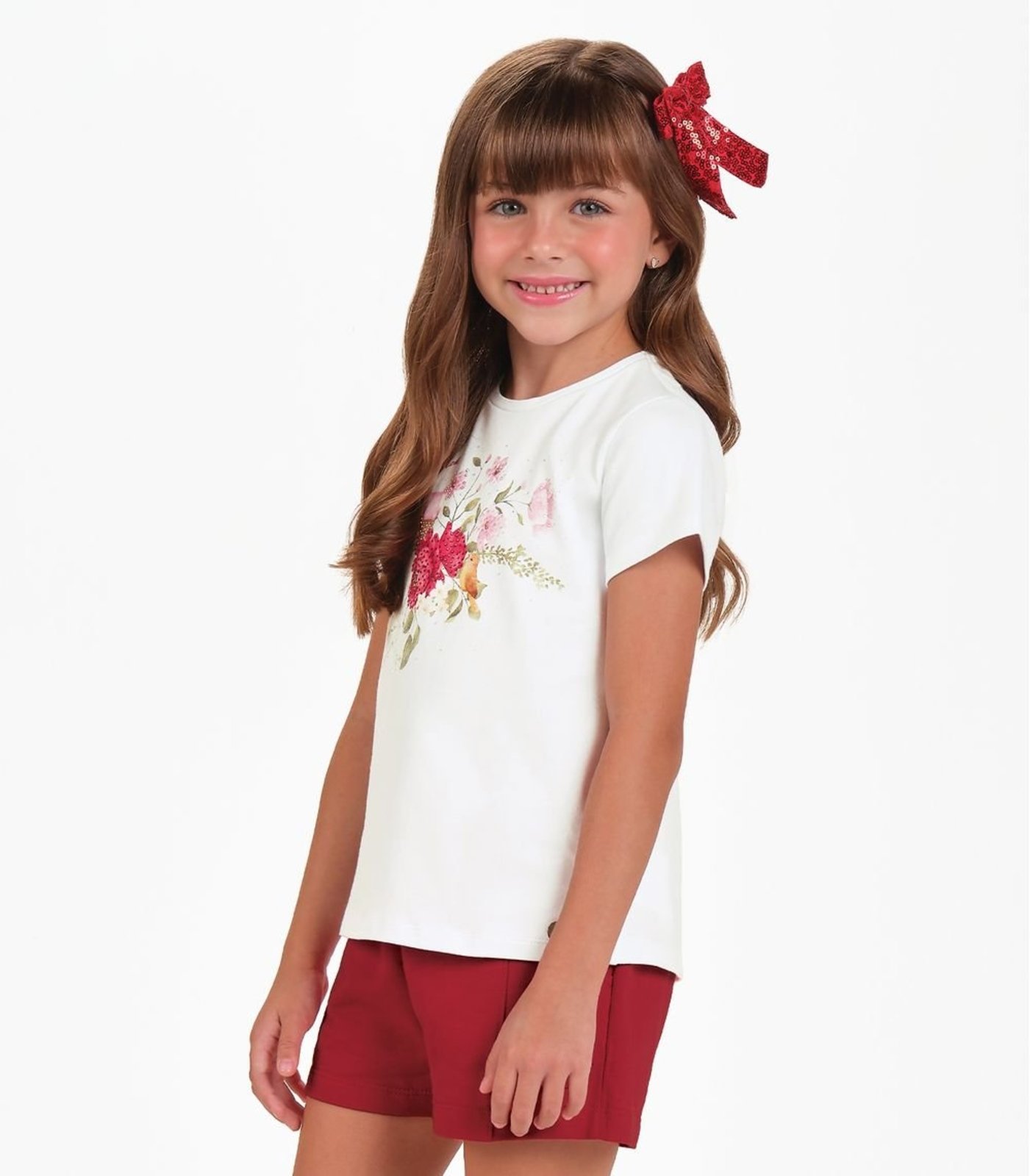 Vista 3 Infantil - Blusa Cotton Leve Feminia Trick Nick branco Trick Nick branco