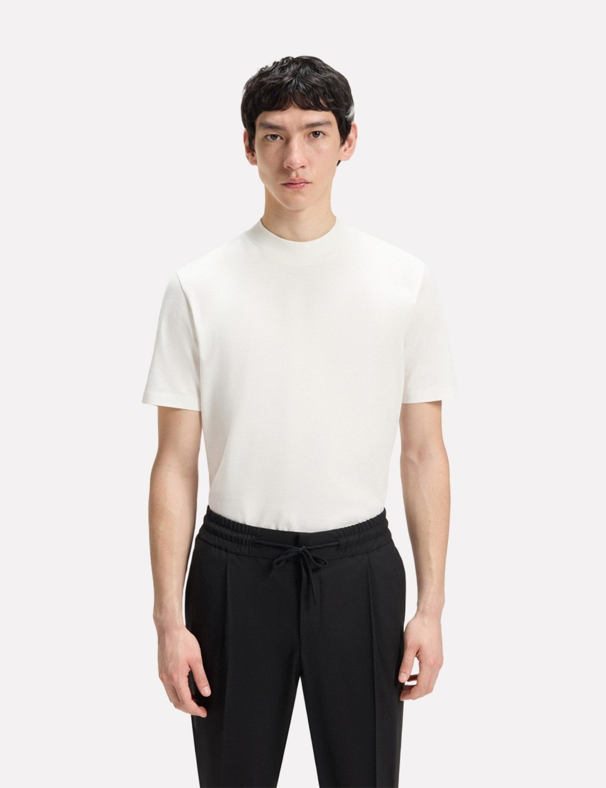 Camiseta Hugo Boss Masculina Slim Mercerised Dimersom Off White