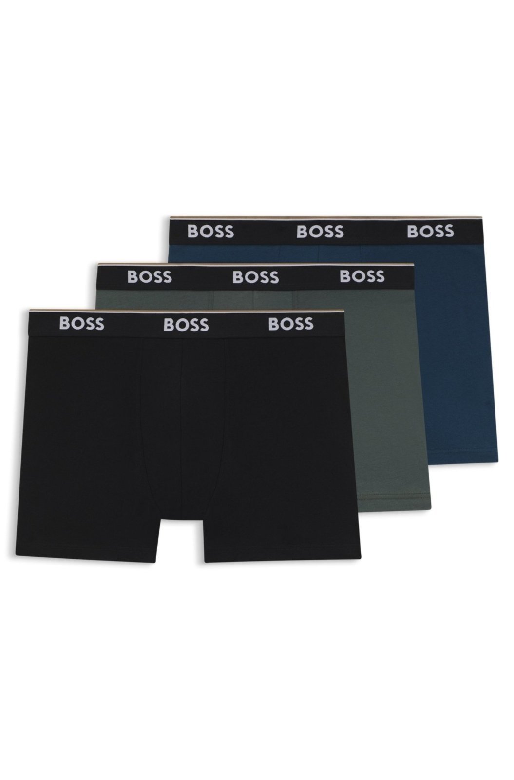 Pack De Três Cuecas Em Algodão Elástico Com Logos