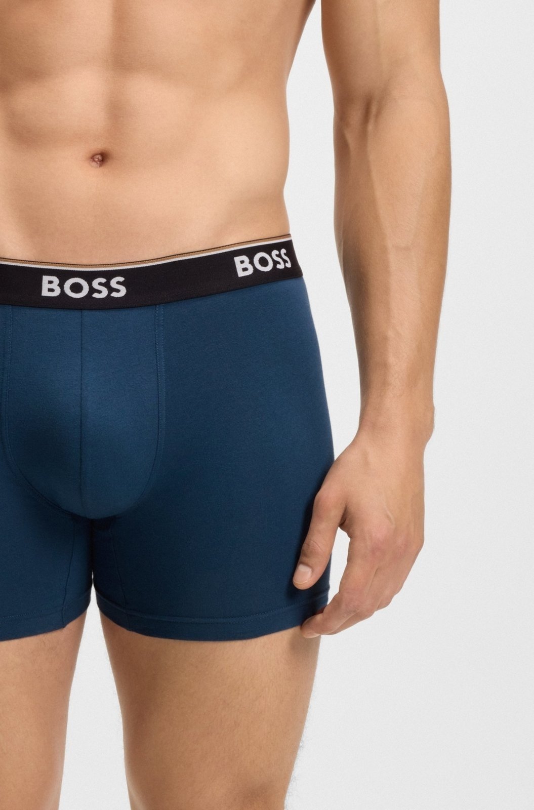 Vista 3 Pack De Três Cuecas Em Algodão Elástico Com Logos Boss multicolorido Boss multicolorido