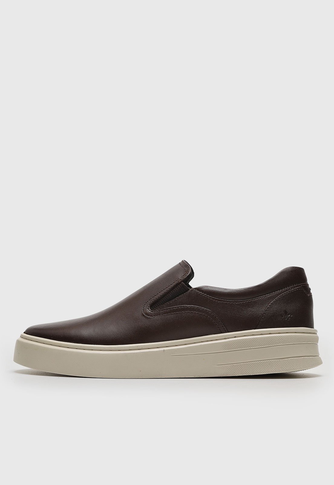 Tênis de Couro Slip On Dudalina Liso Marrom