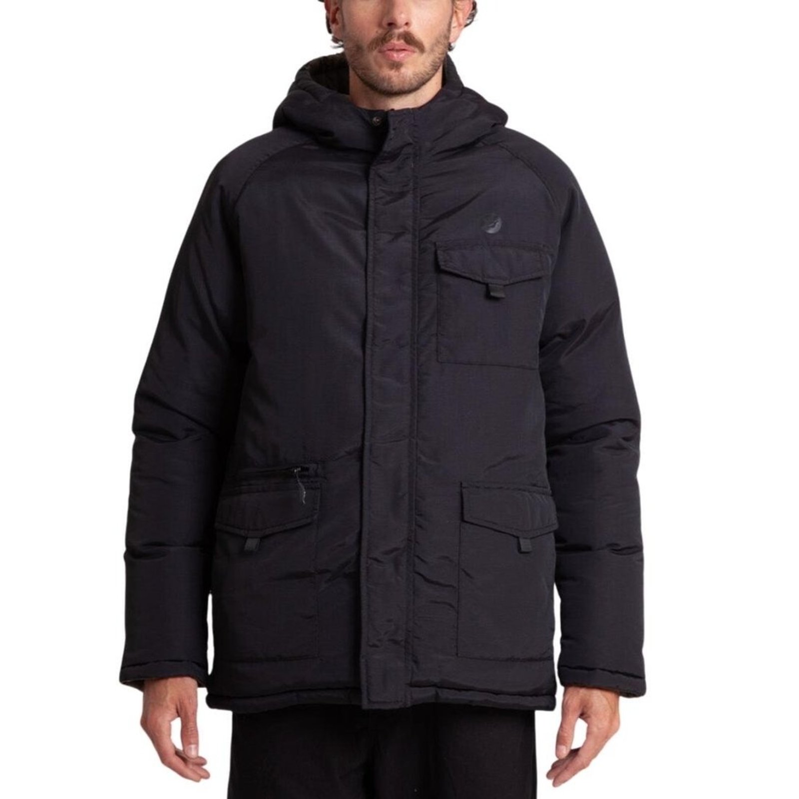 Jaqueta Hang Loose Dupla Face Preto Verde