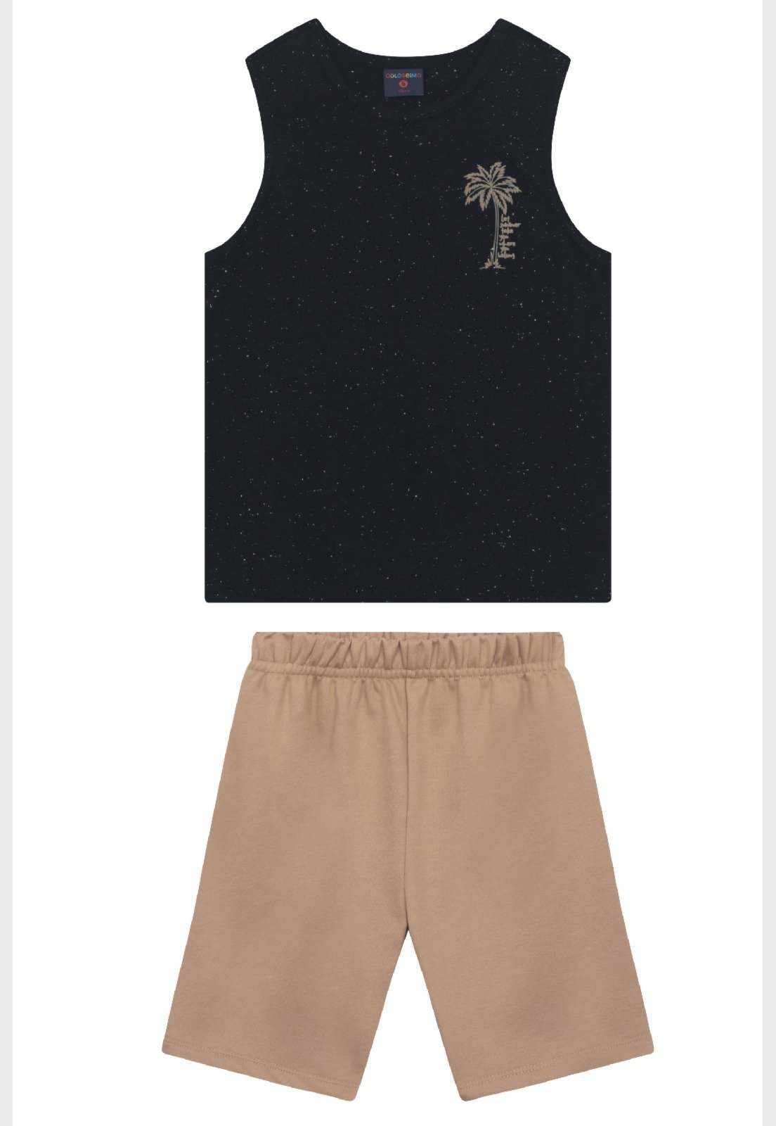 Vista 2 Infantil - Conjunto Masculino com Regata Estampada e Bermuda Guloseima branco GULOSEIMA branco