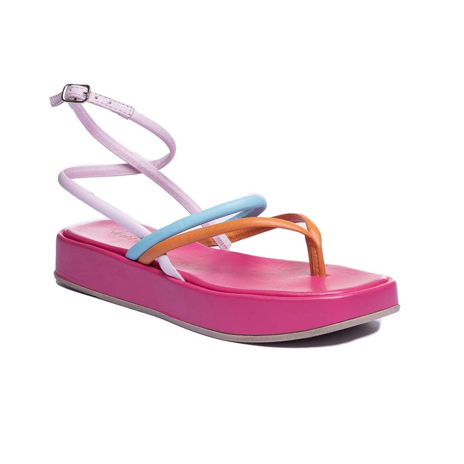 Papete Flatform Via Miss Luxo Rosa