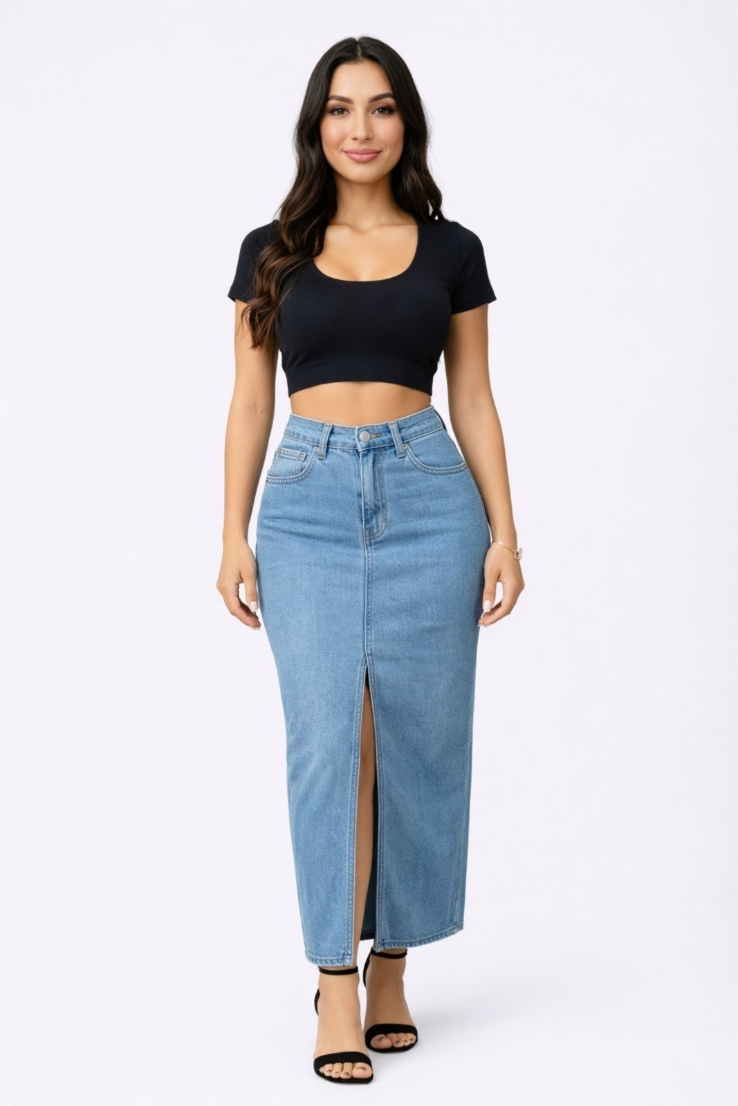 Saia Jeans D Bell Outlet Fahion Midi Clara