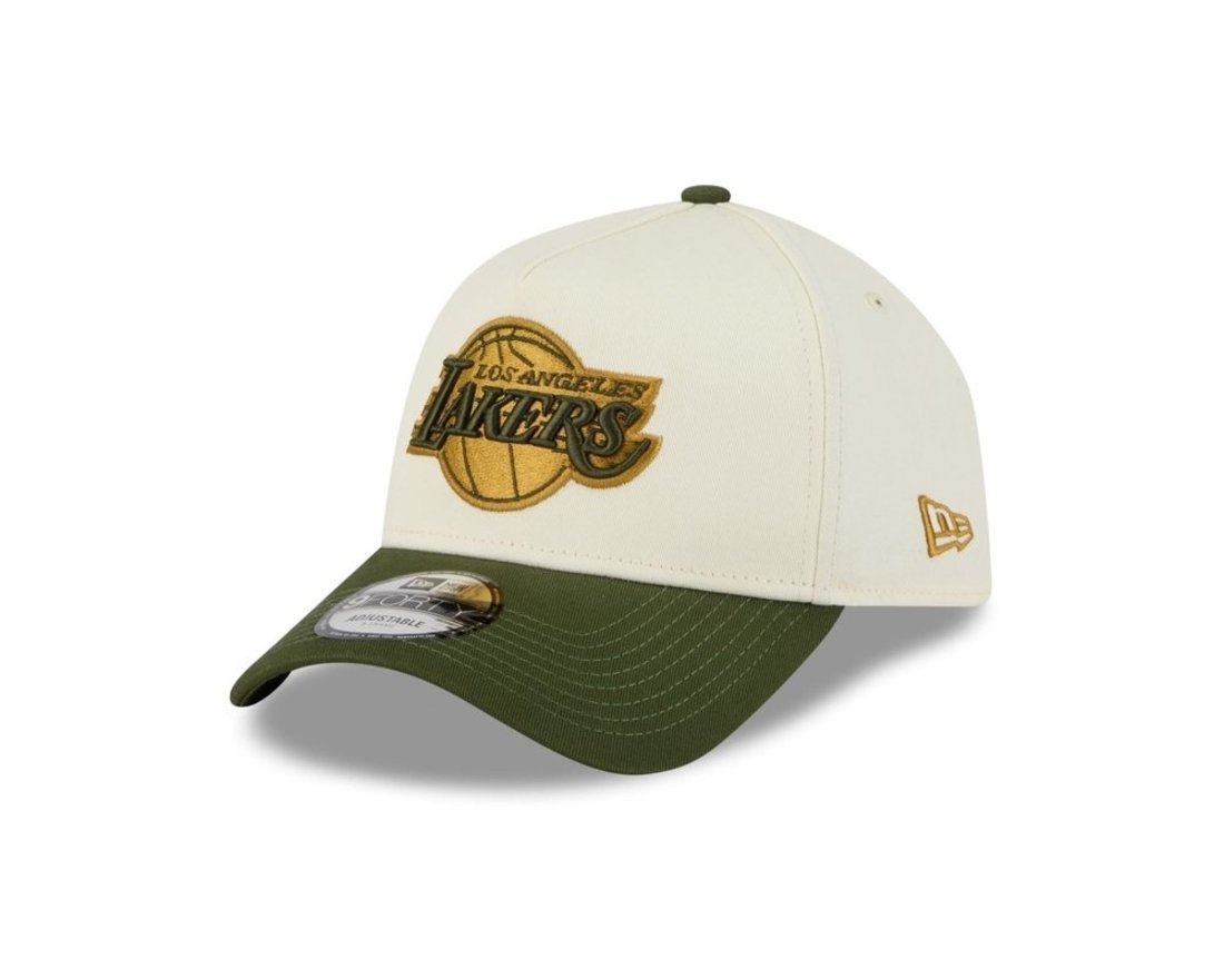 Bone New Era NBA 9FORTY A-FRAME SNAPBACK Los Angeles Lakers Off White