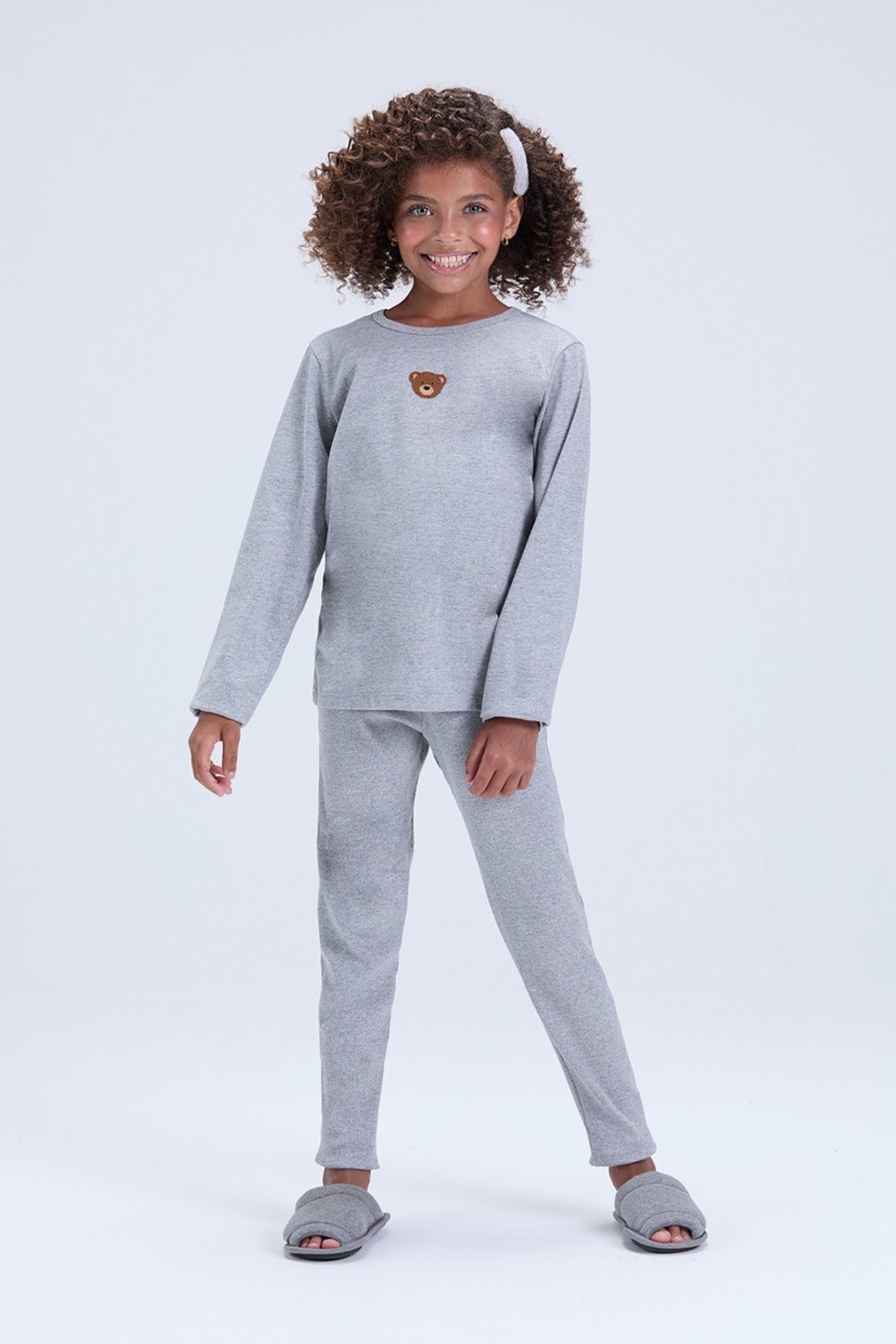 Pijama Feminino Algodão Inverno Ursinho Clean