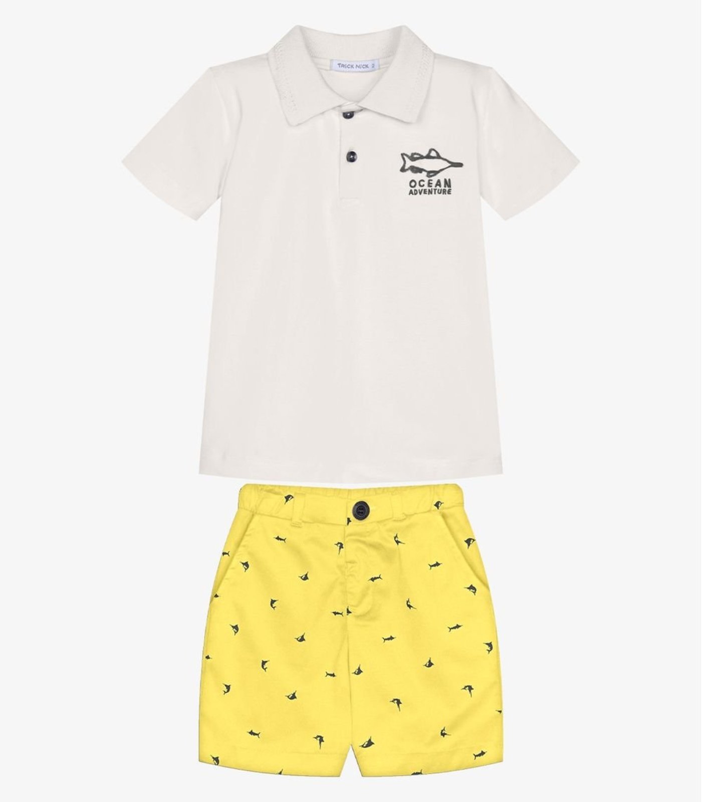 Infantil - Conjunto Polo Com Bermuda Trick Nick Bege
